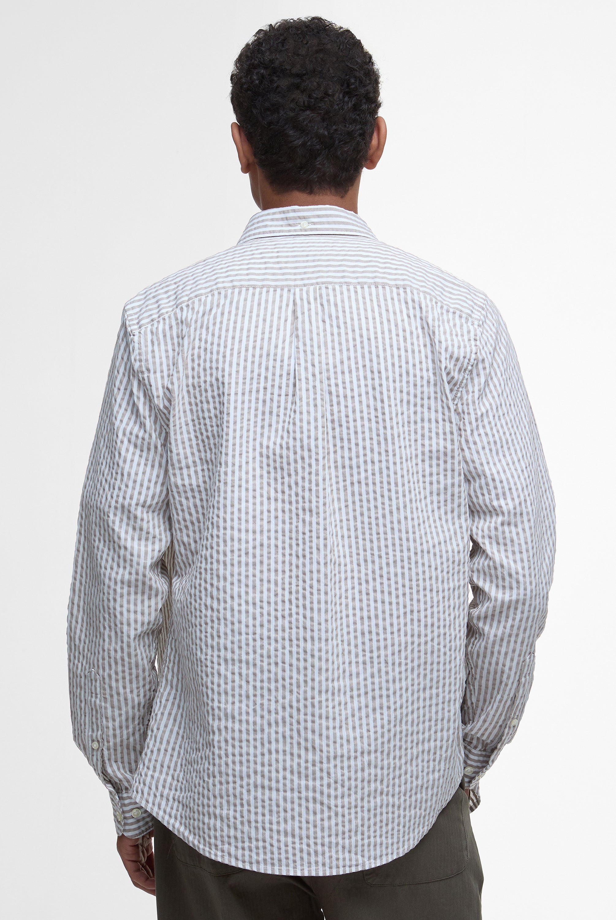 Barbour Sea Green Cresswell Seersucker LS Tailored Shirt #Colour_Sea Green