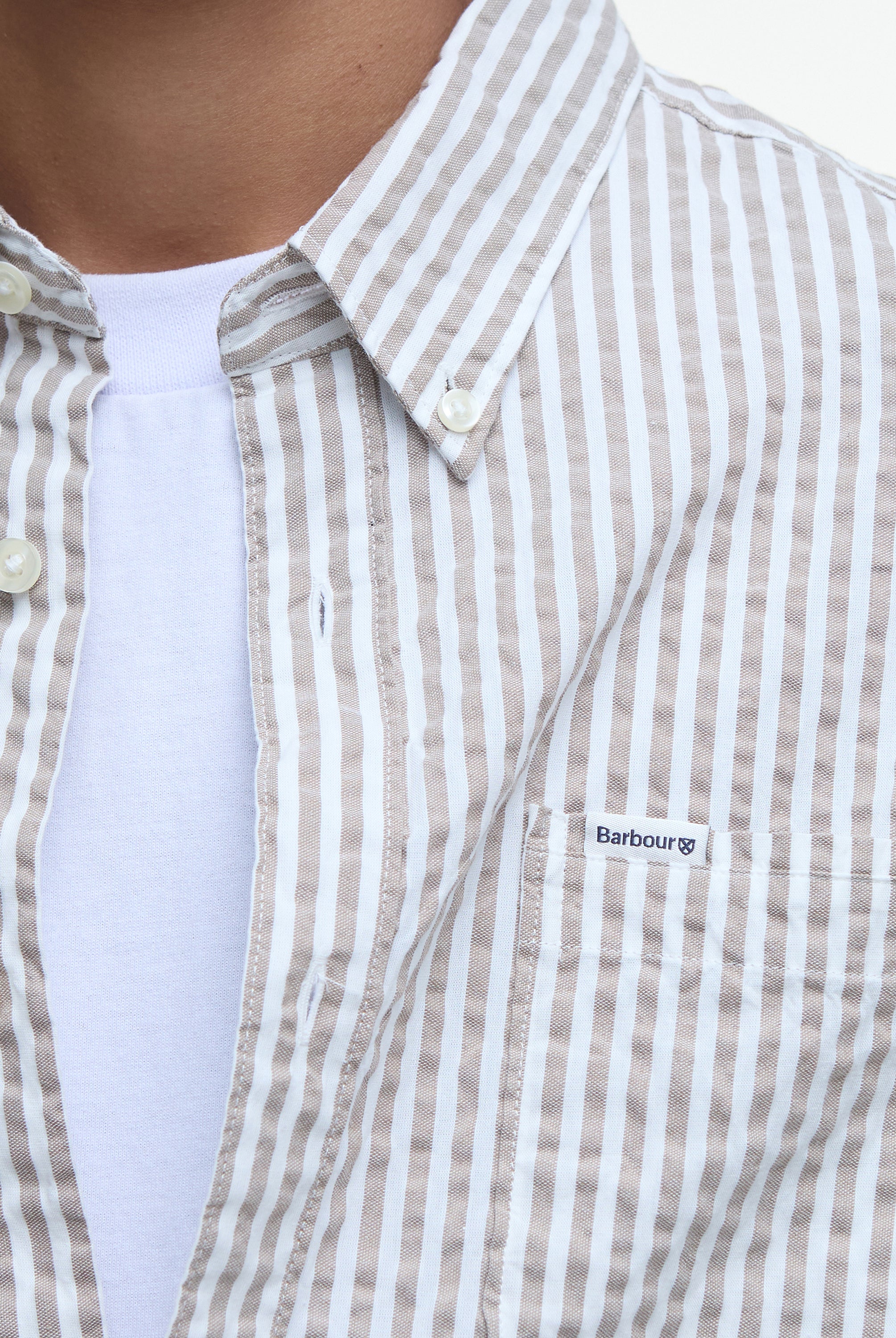 Barbour Sea Green Cresswell Seersucker LS Tailored Shirt #Colour_Sea Green