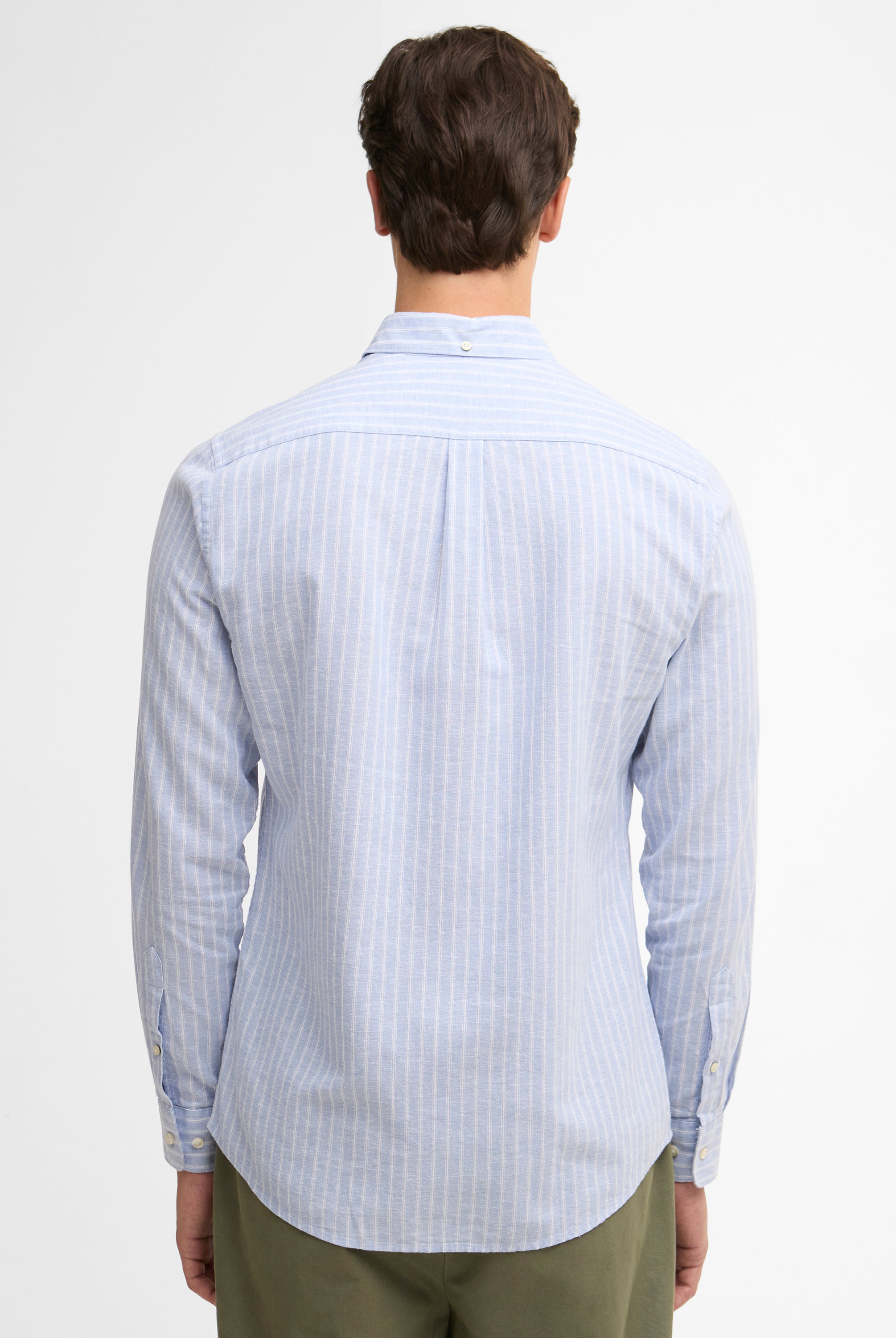 Barbour Blue Nelson Striped LS Tailored Shirt #Colour_Blue