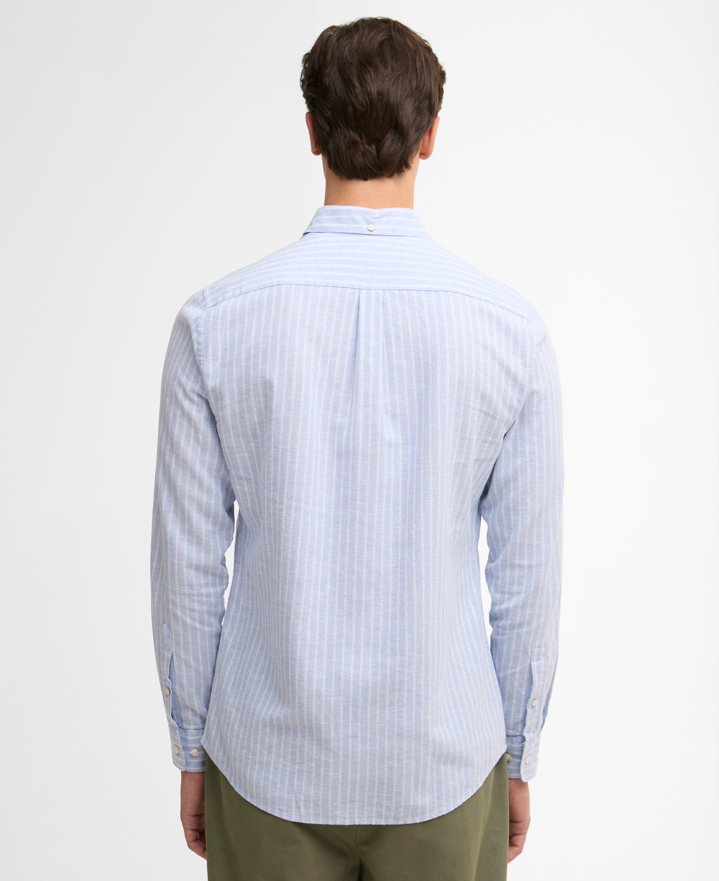 Barbour Blue Nelson Striped LS Tailored Shirt #Colour_Blue