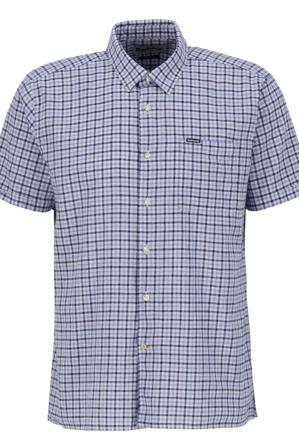 Barbour Blue Nelson Gingham LS Tailored Shirt #Colour_Blue