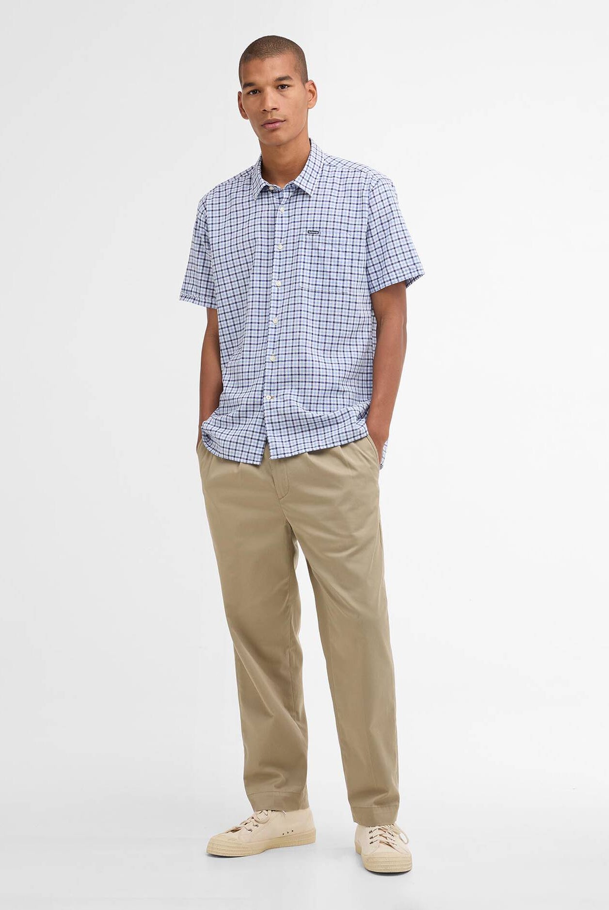 Barbour Blue Nelson Gingham LS Tailored Shirt #Colour_Blue