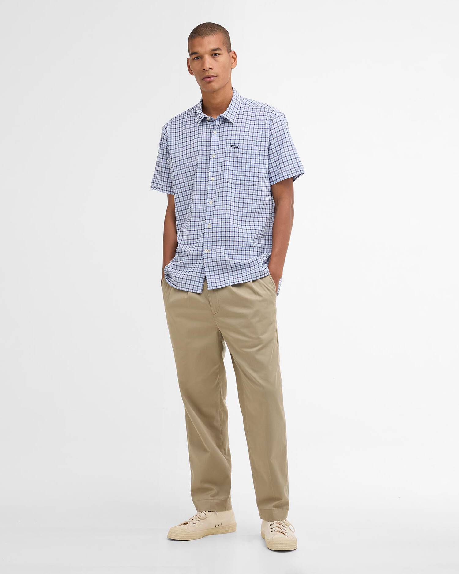 Barbour Blue Nelson Gingham LS Tailored Shirt #Colour_Blue