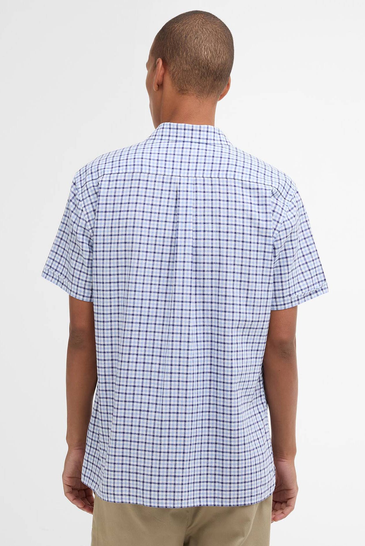 Barbour Blue Nelson Gingham LS Tailored Shirt #Colour_Blue