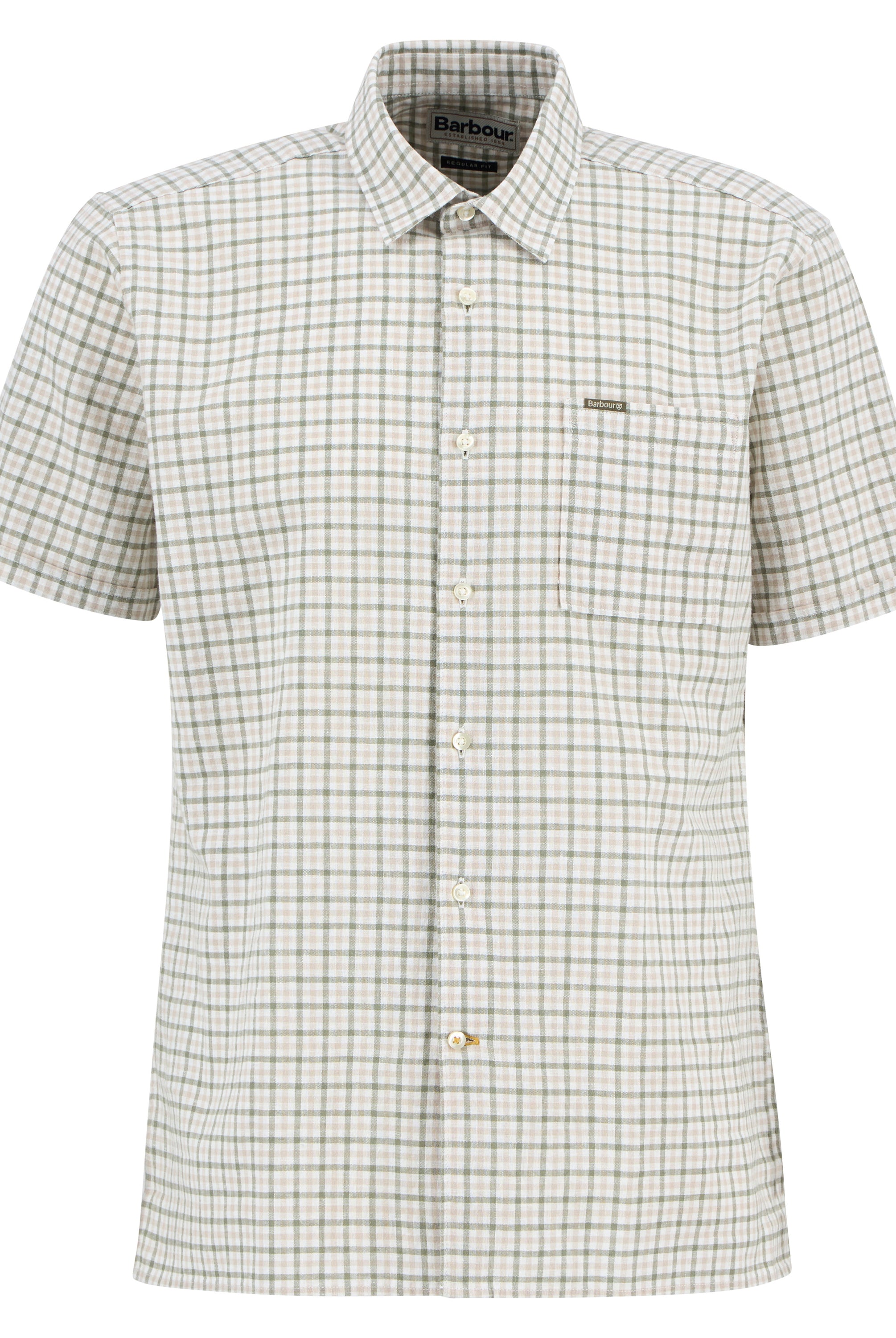 Barbour Stone Nelson Gingham Summer Fit Shirt #Colour_Stone