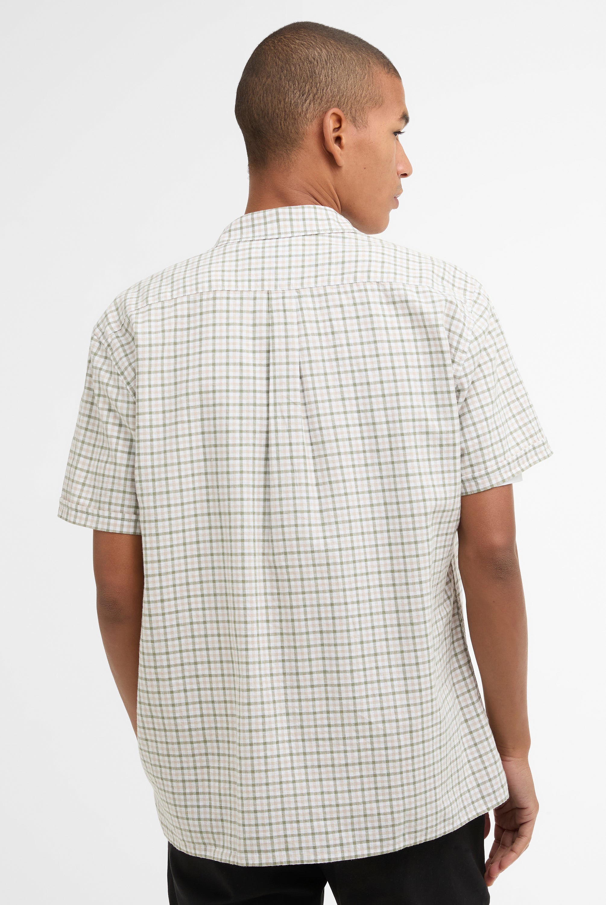 Barbour Stone Nelson Gingham Summer Fit Shirt #Colour_Stone
