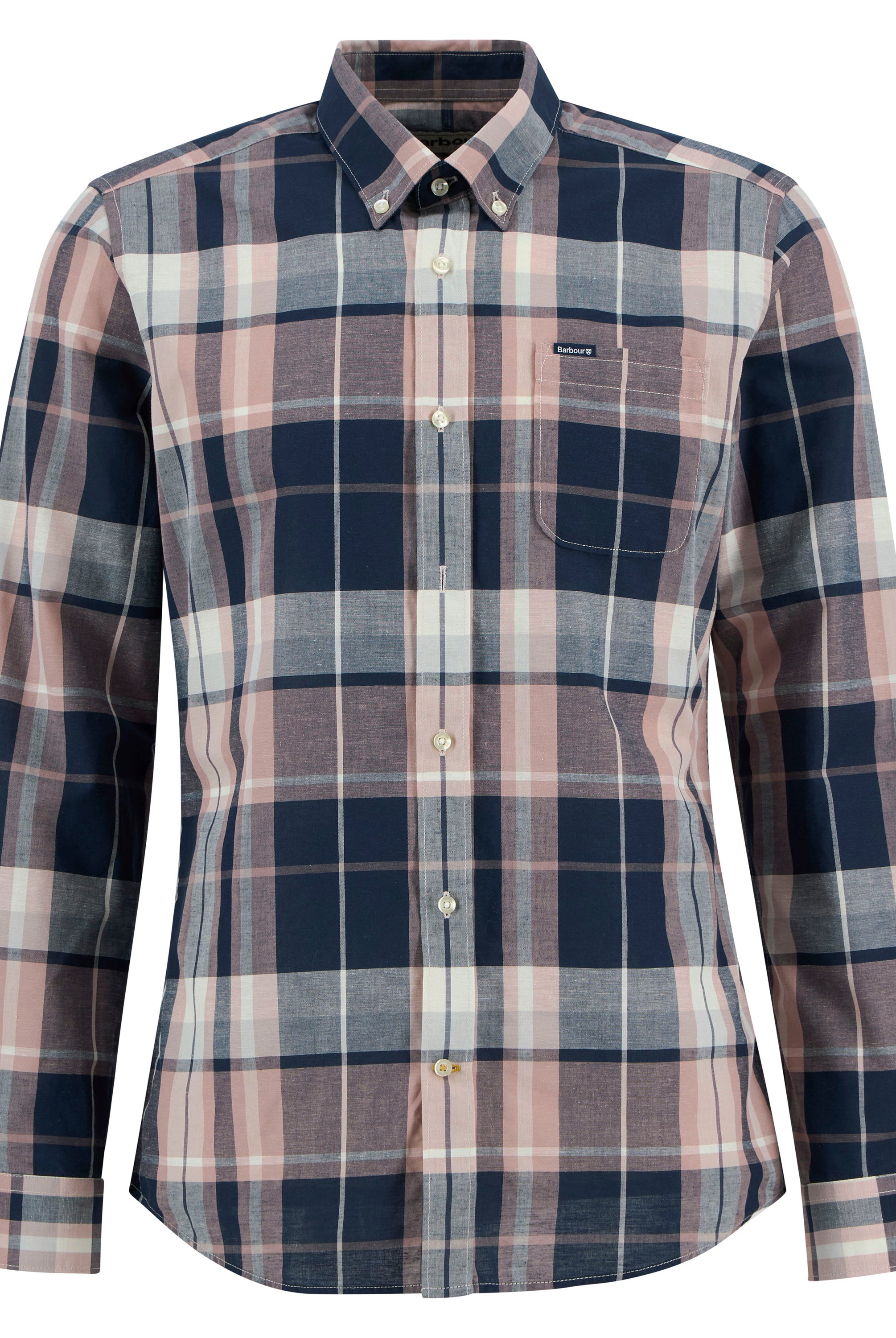 Barbour Navy Newbridge Checked Tailored Shirt #Colour_Navy
