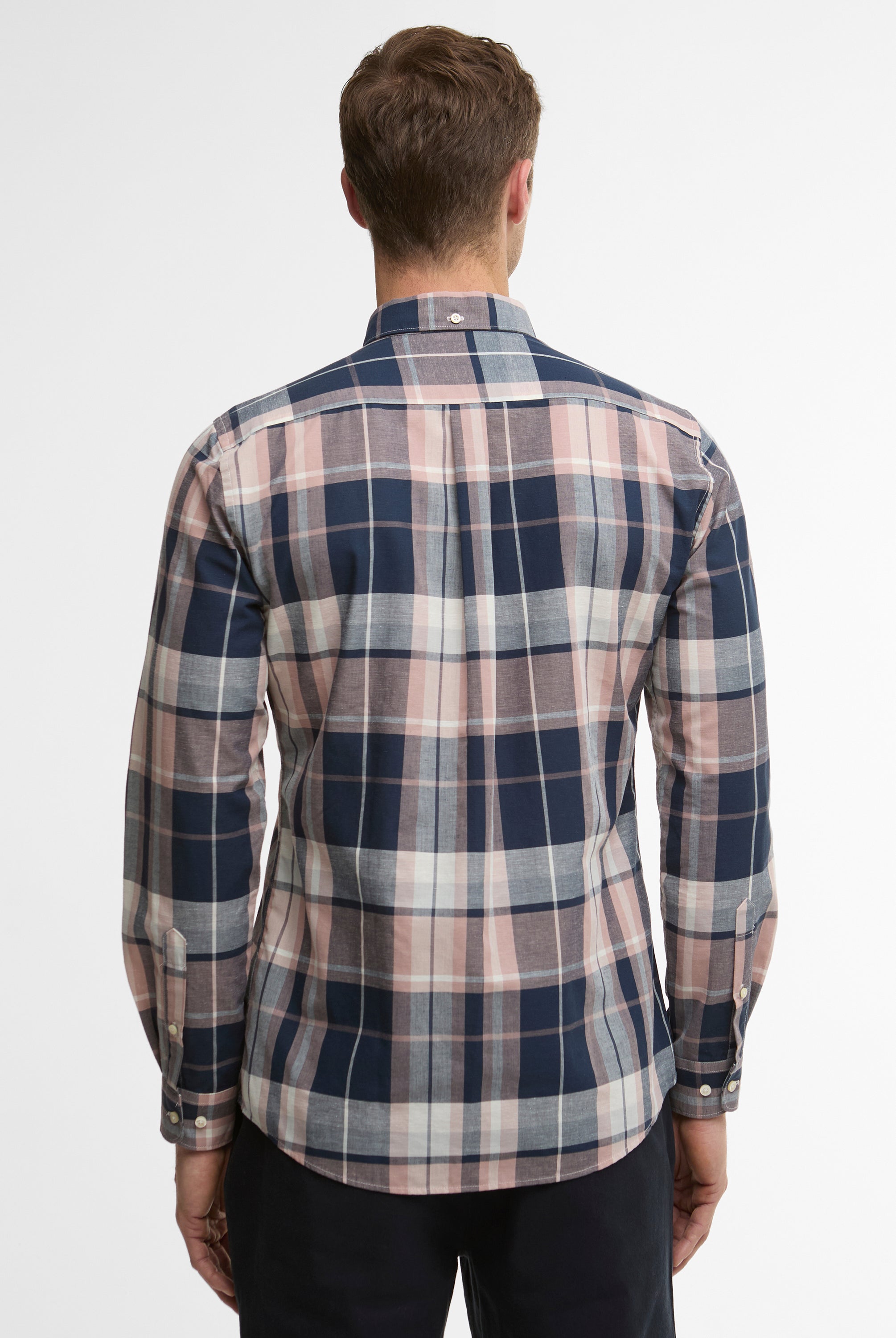 Barbour Navy Newbridge Checked Tailored Shirt #Colour_Navy