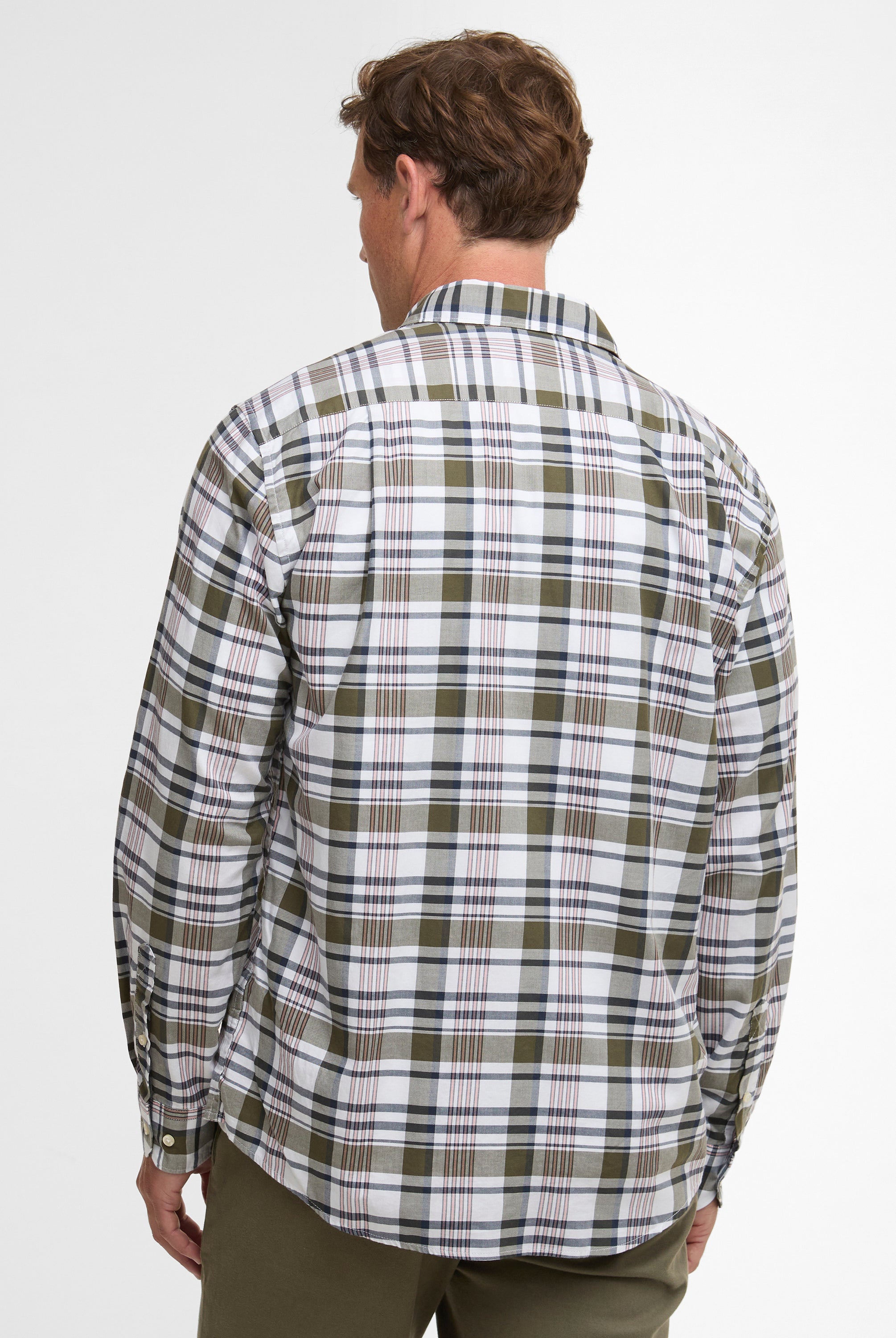 Barbour Olive Hunwick Regular Shirt #Colour_Olive