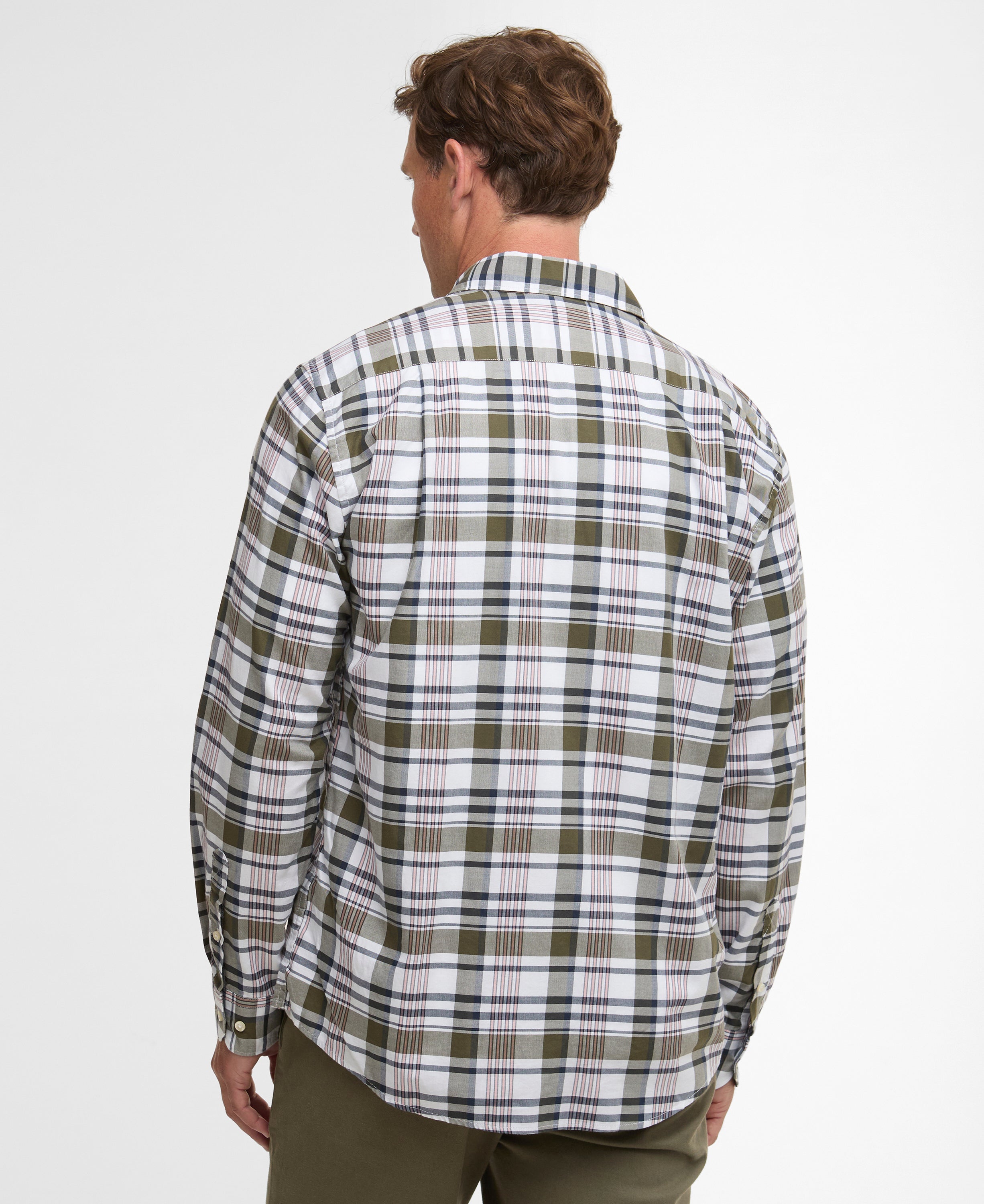 Barbour Olive Hunwick Regular Shirt #Colour_Olive