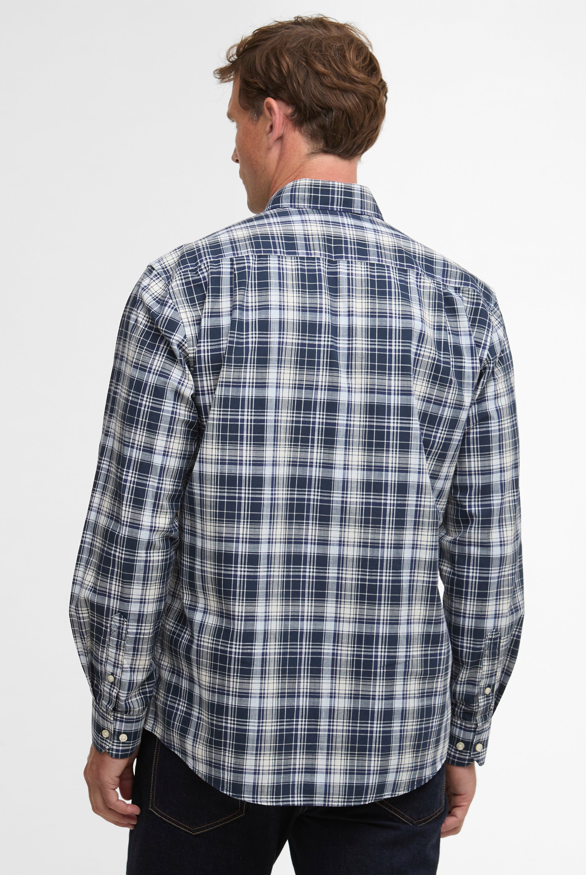 Barbour Navy Witton Checked Regular Shirt #Colour_Navy