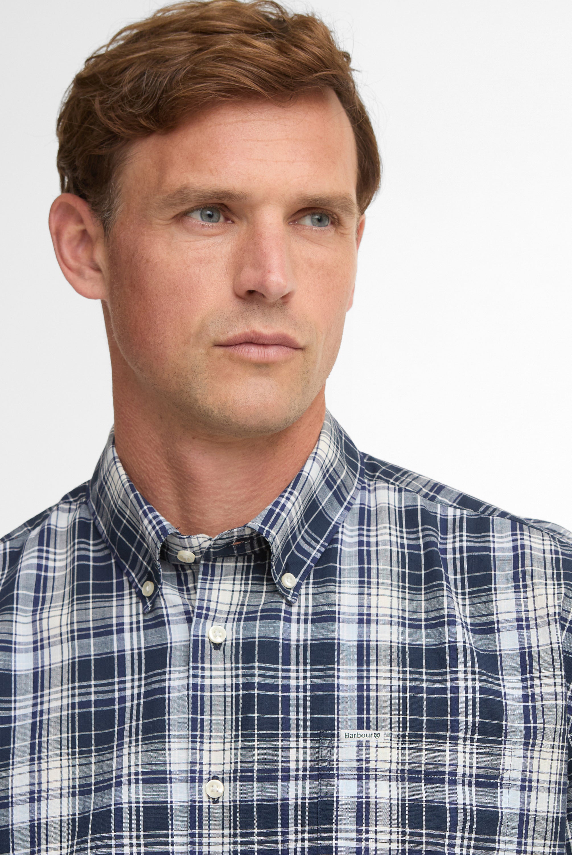 Barbour Navy Witton Checked Regular Shirt #Colour_Navy