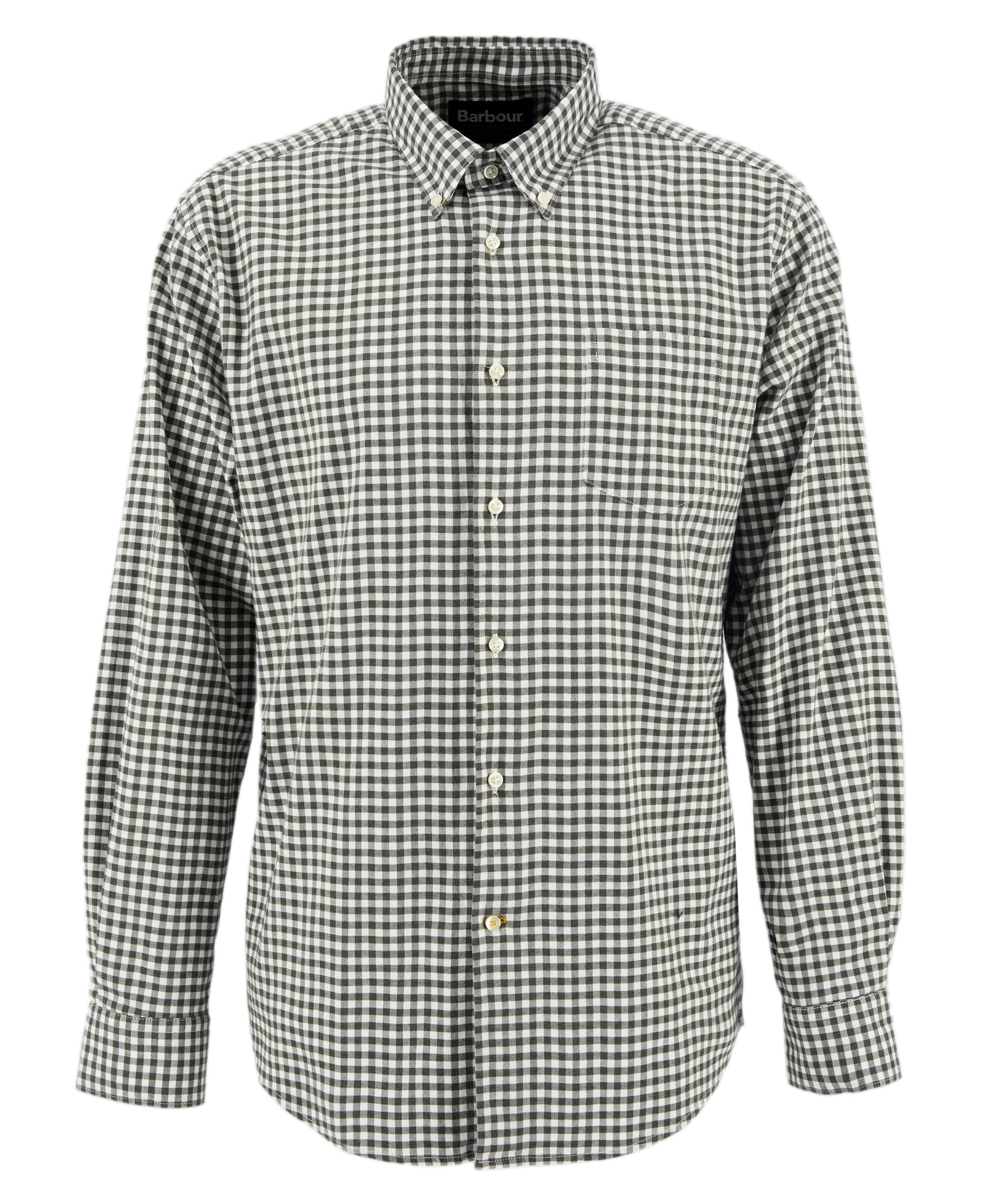 Barbour Olive Gingham Aukside Regular Shirt #Colour_Olive