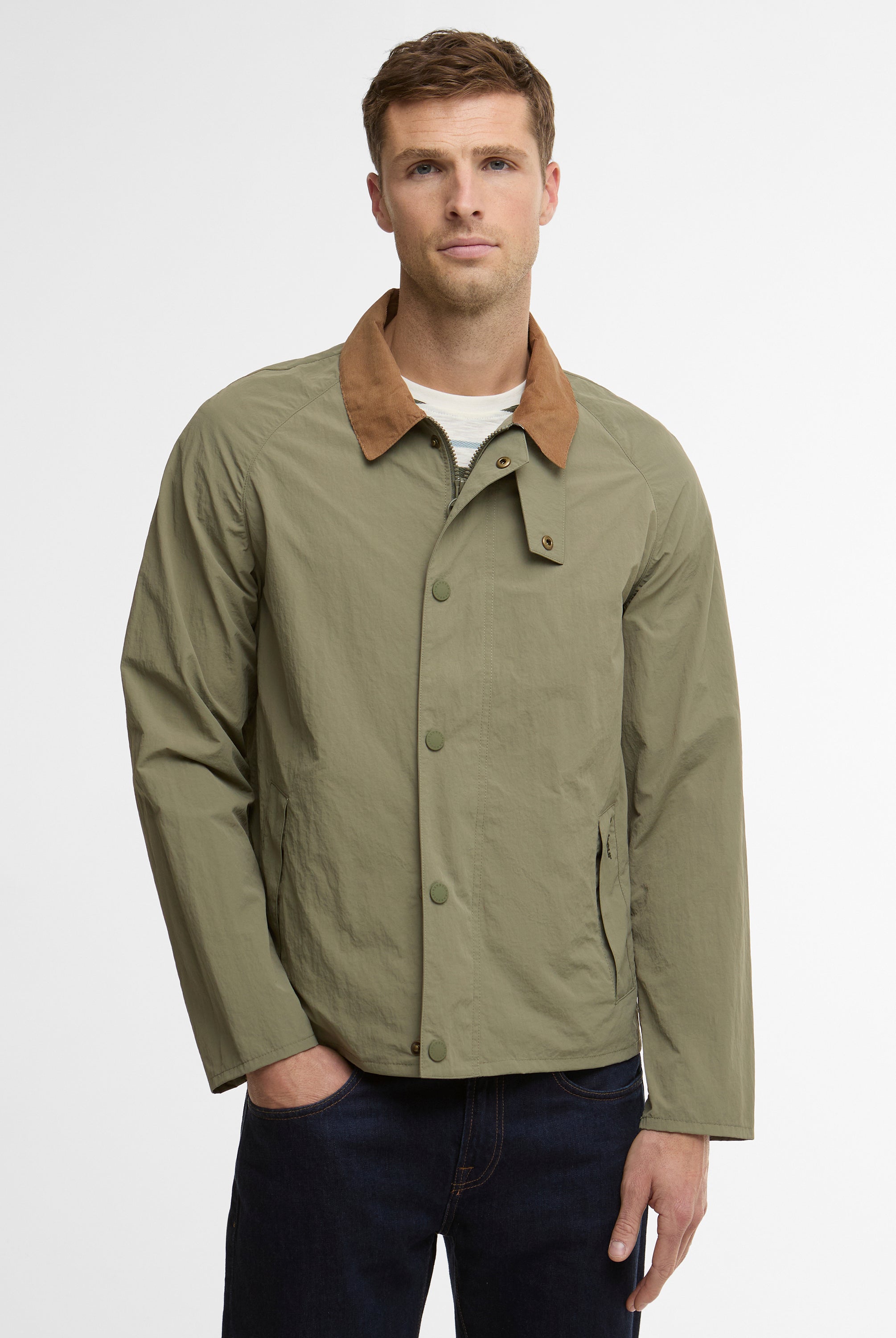 Barbour Dusty Olive Tracker Showerproof Jacket #Colour_Dusty Olive