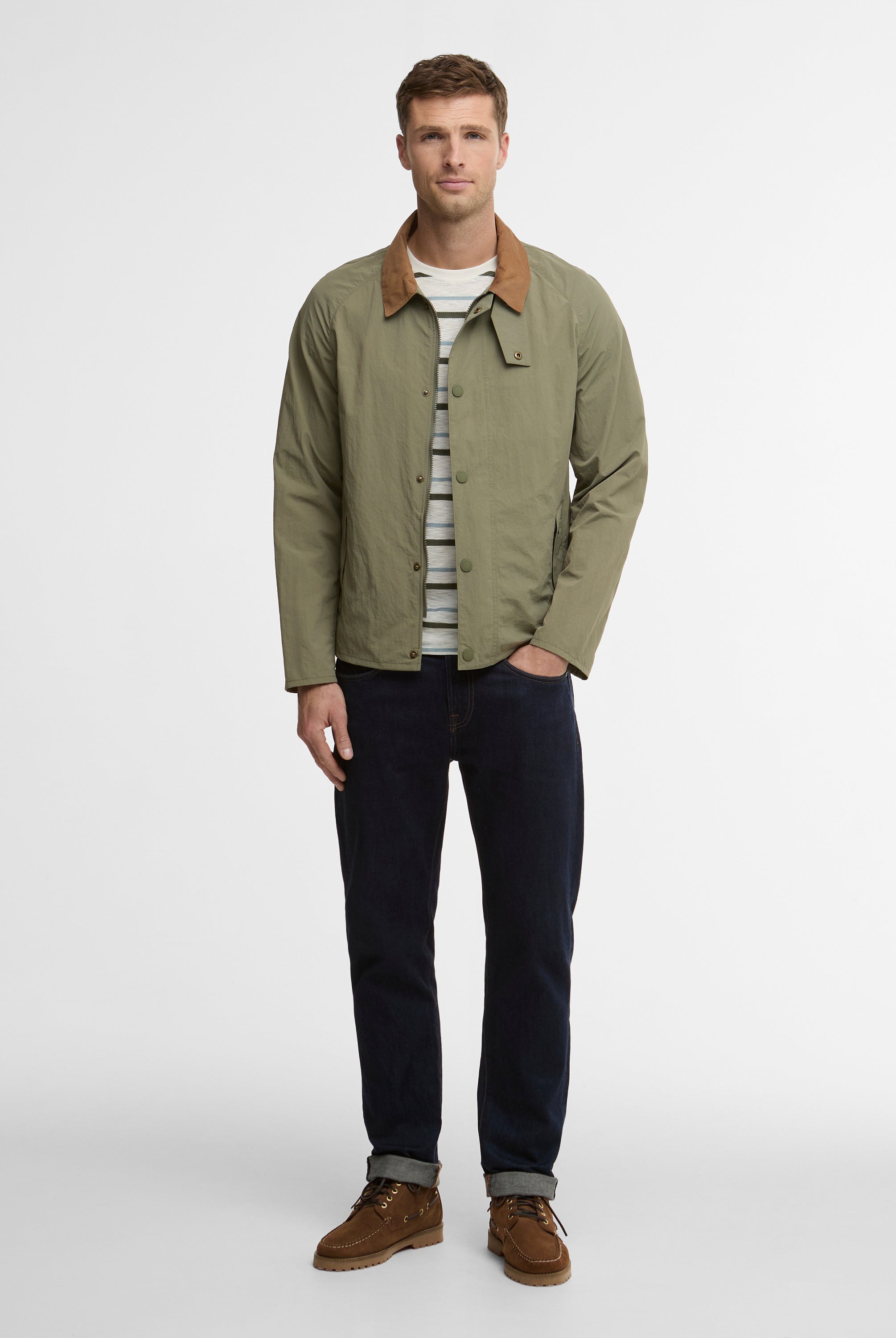 Barbour Dusty Olive Tracker Showerproof Jacket #Colour_Dusty Olive