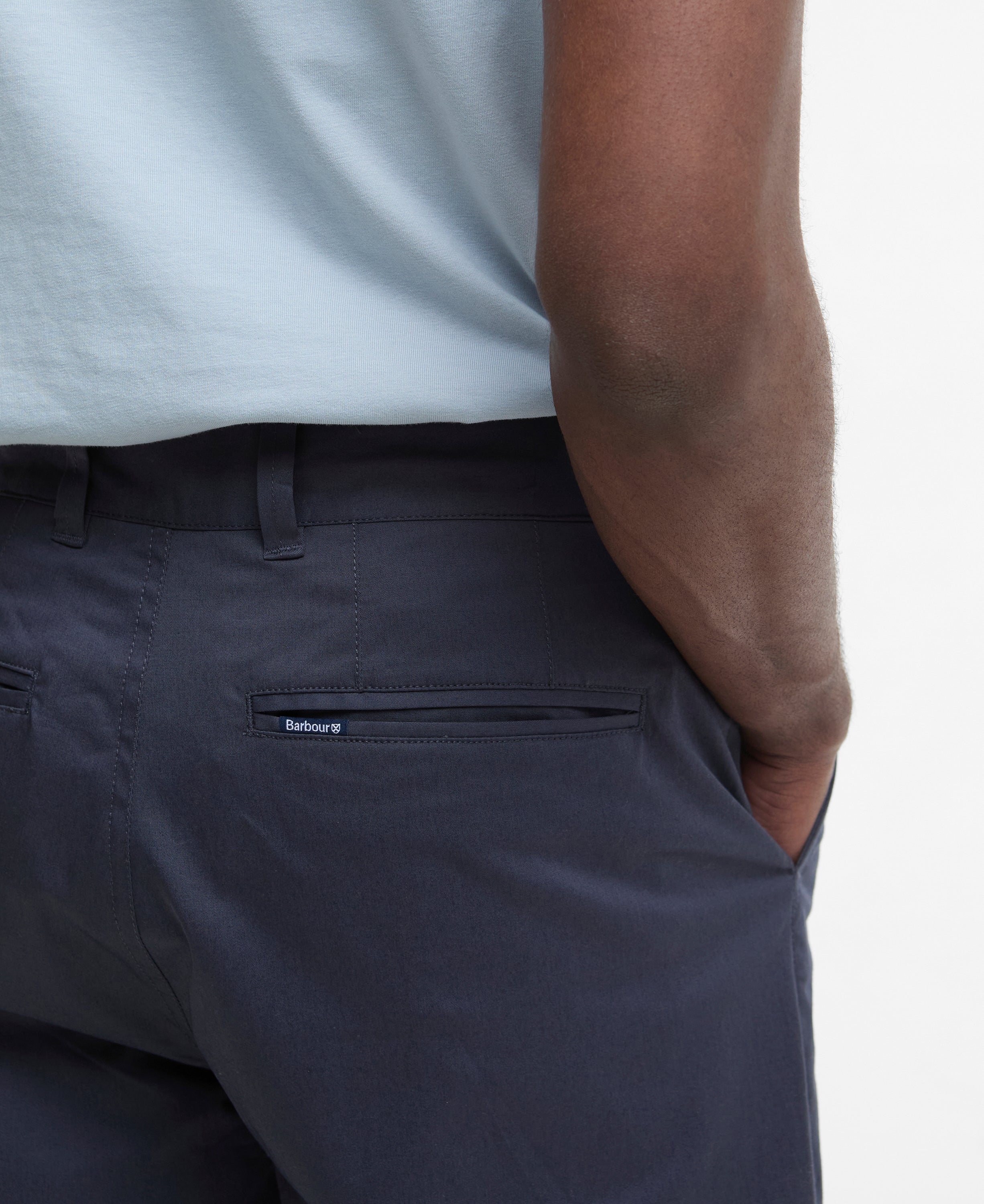 Barbour Washed Navy Smart Chino Short #Colour_Washed Navy