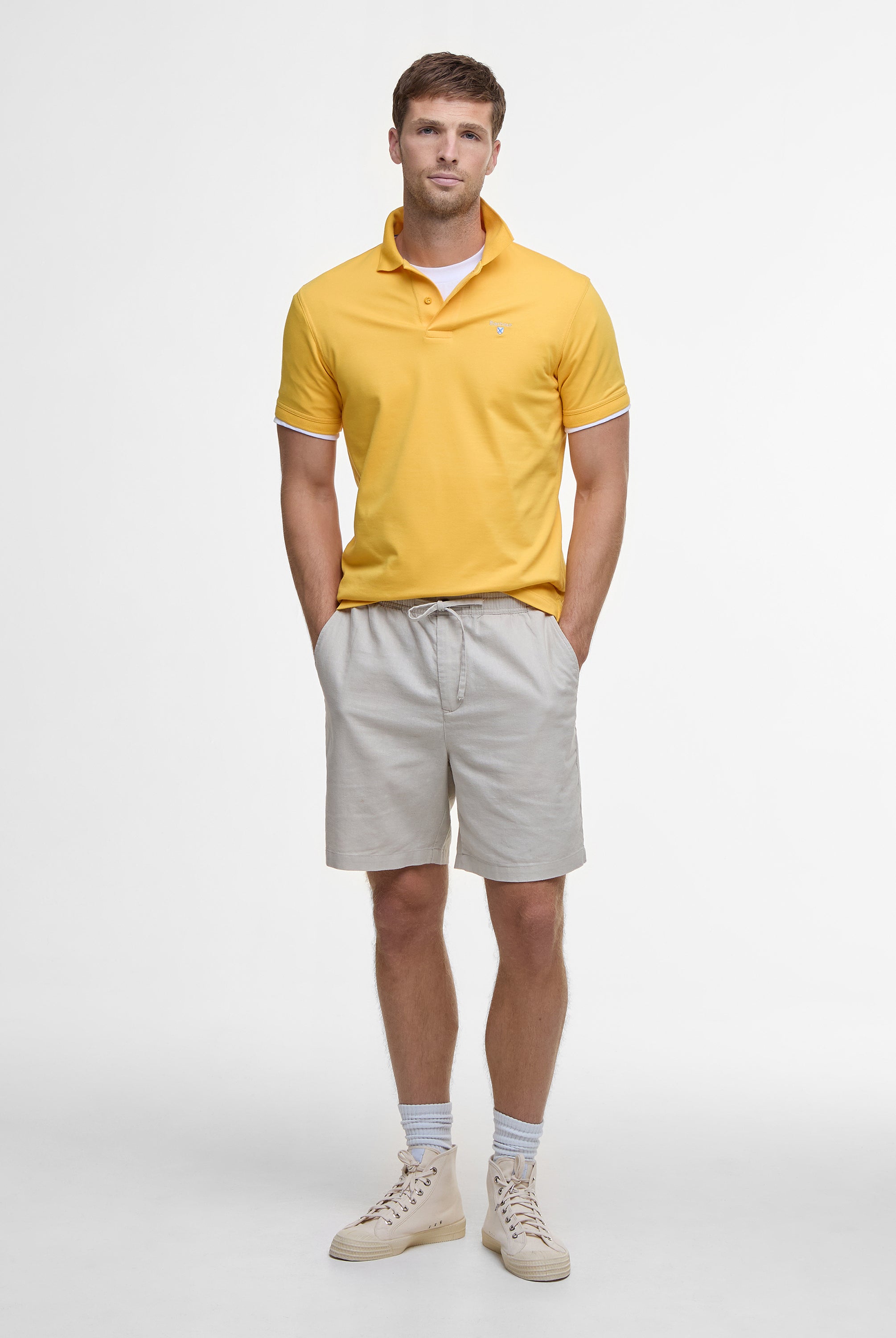 Barbour Mist Cotton Linen Relaxed Short #Colour_Mist