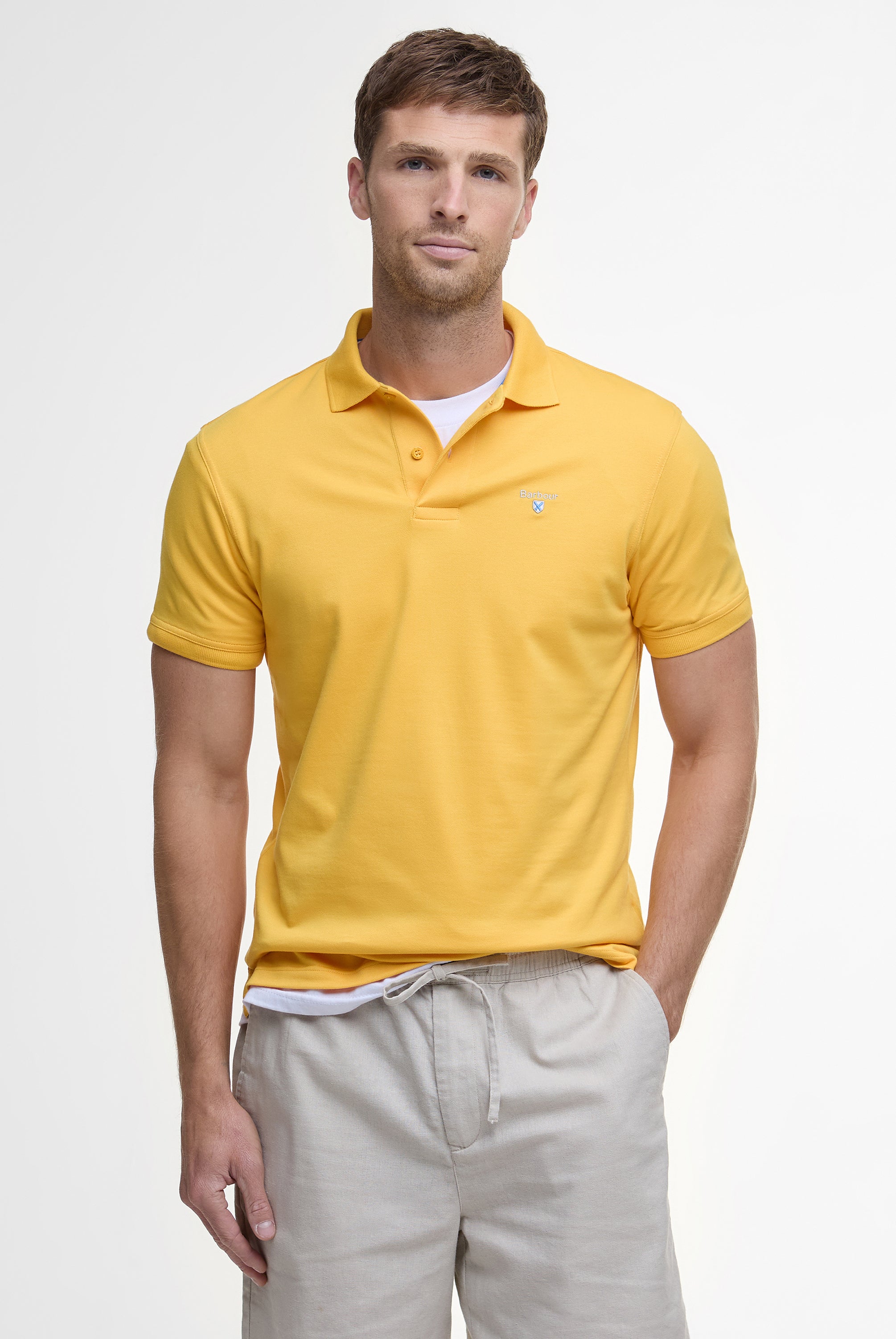 Barbour Mist Cotton Linen Relaxed Short #Colour_Mist