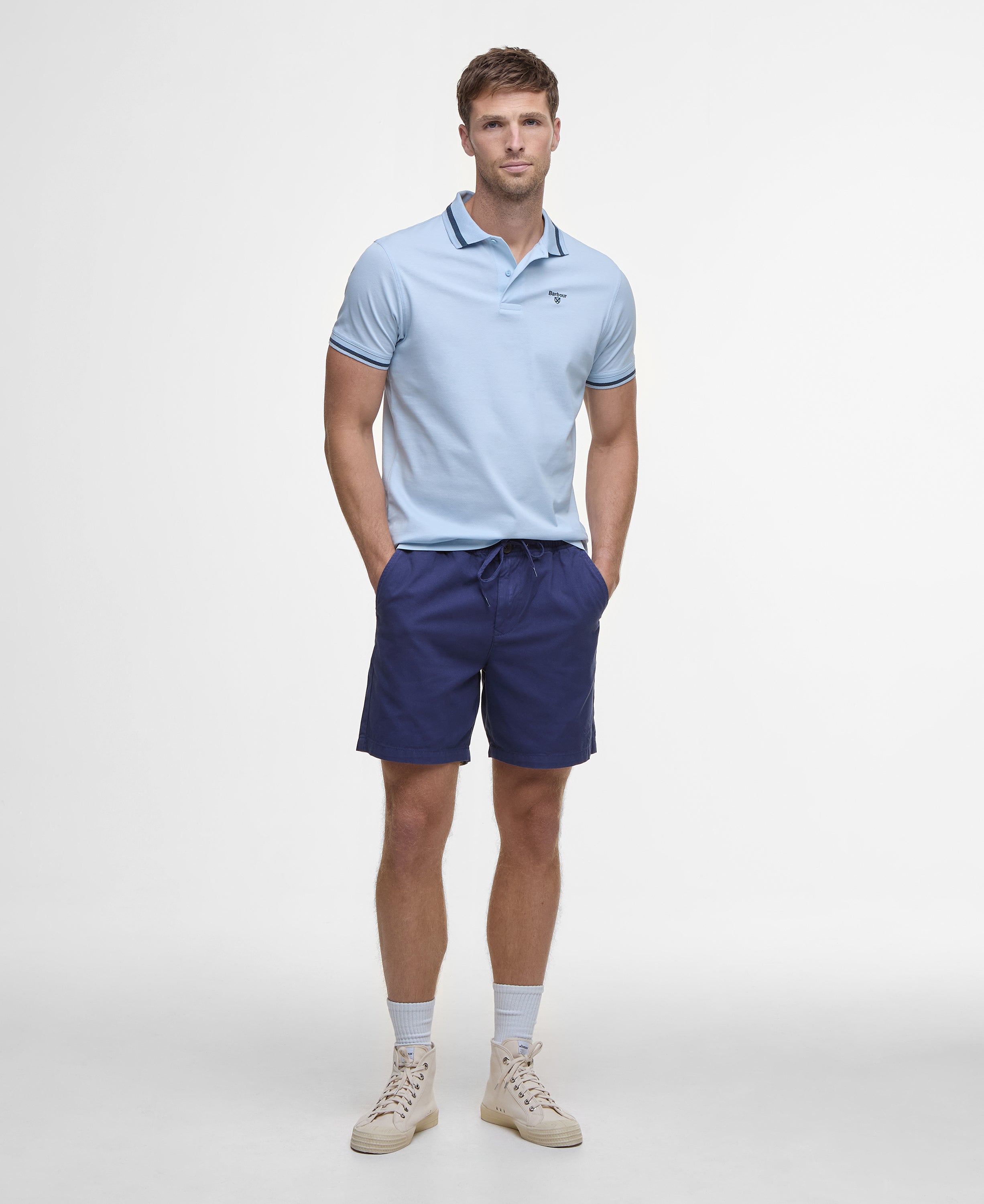 Barbour Washed Oxford Relaxed Short-OUTLET #Colour_Oceana