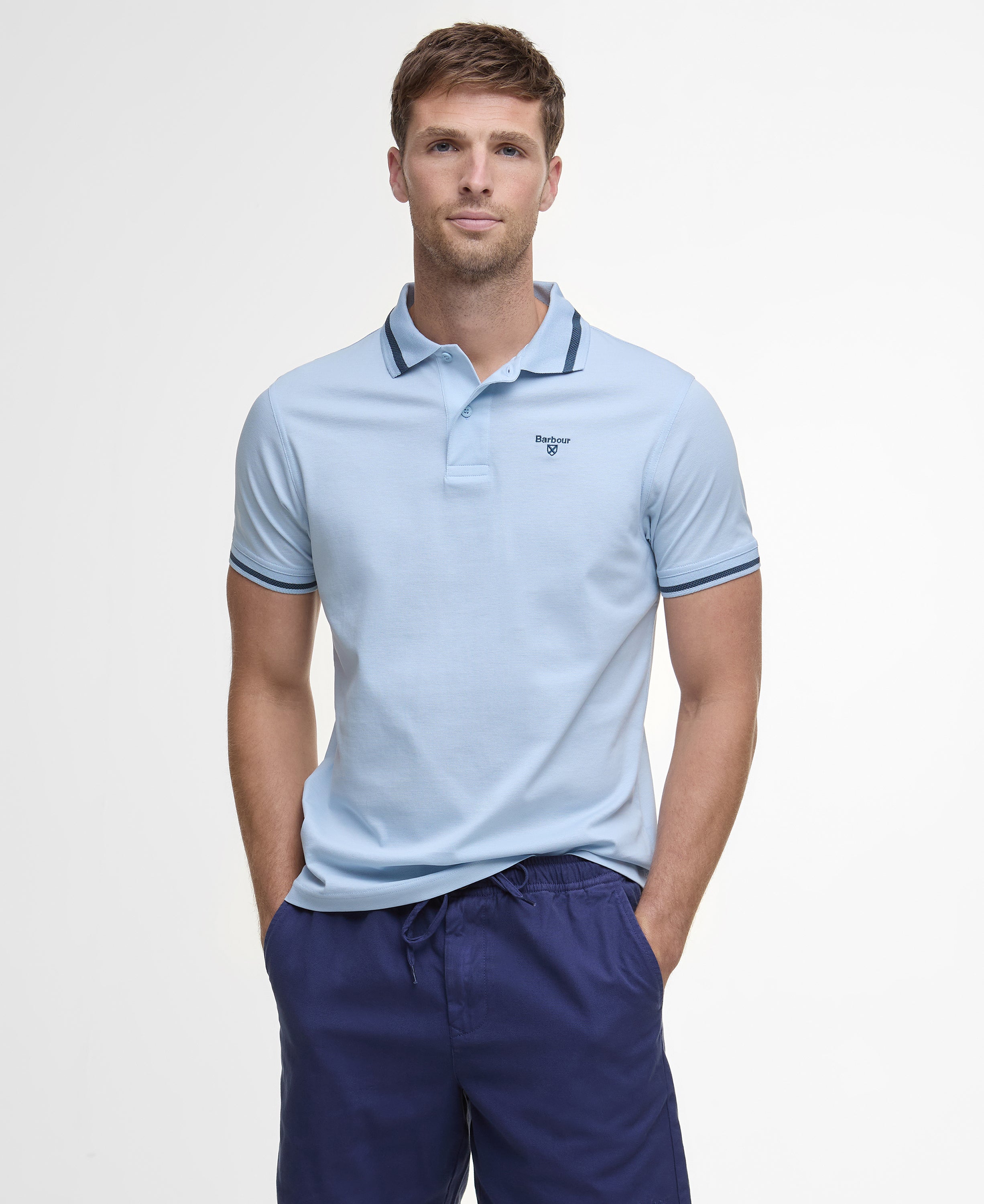 Barbour Washed Oxford Relaxed Short-OUTLET #Colour_Oceana