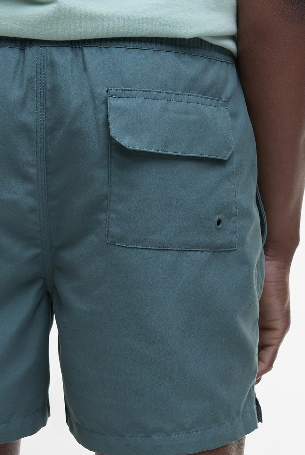 Barbour Vintage Teal Staple Logo 5" Swim Short #Colour_Vintage Teal