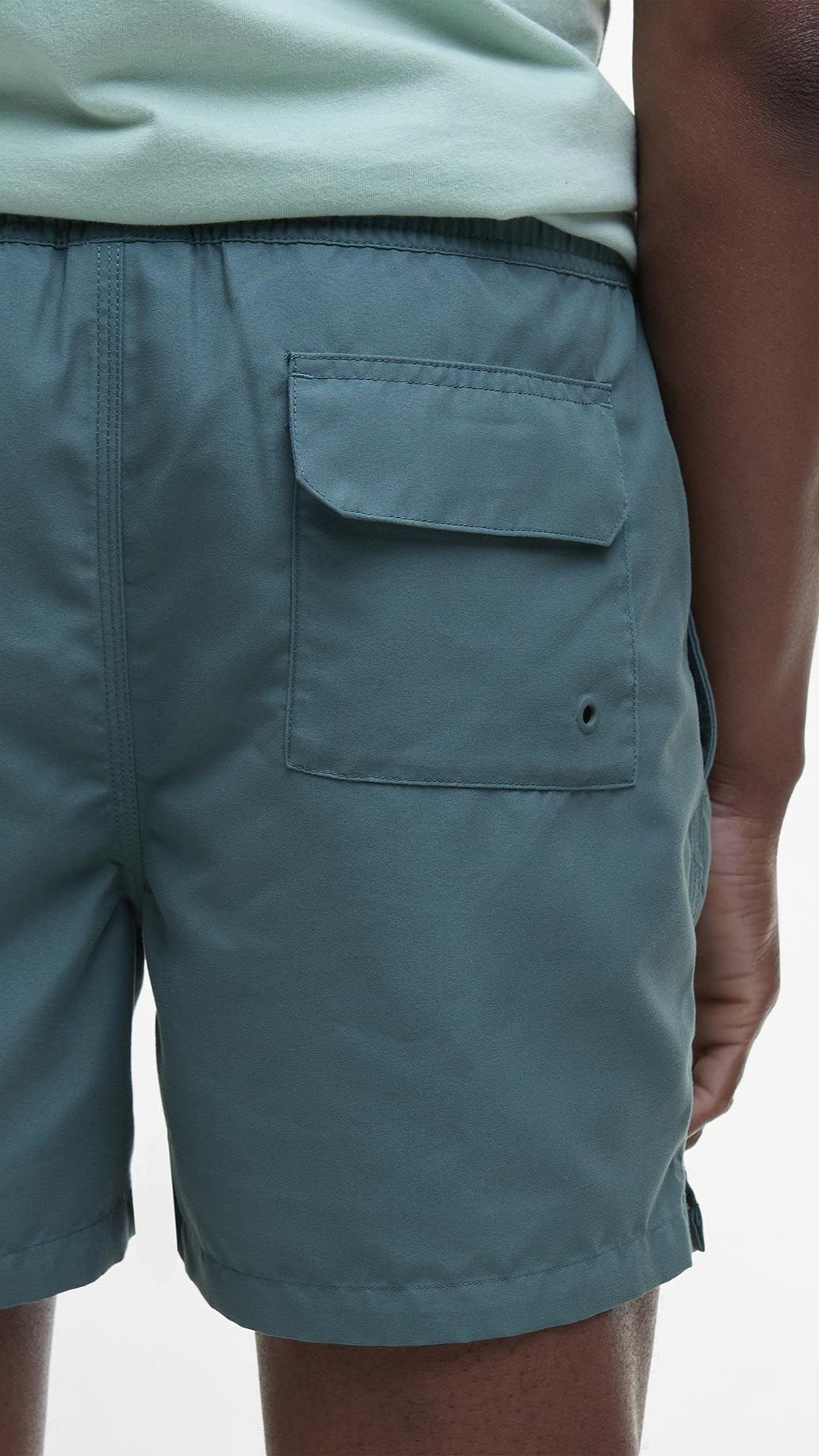 Barbour Vintage Teal Staple Logo 5" Swim Short #Colour_Vintage Teal