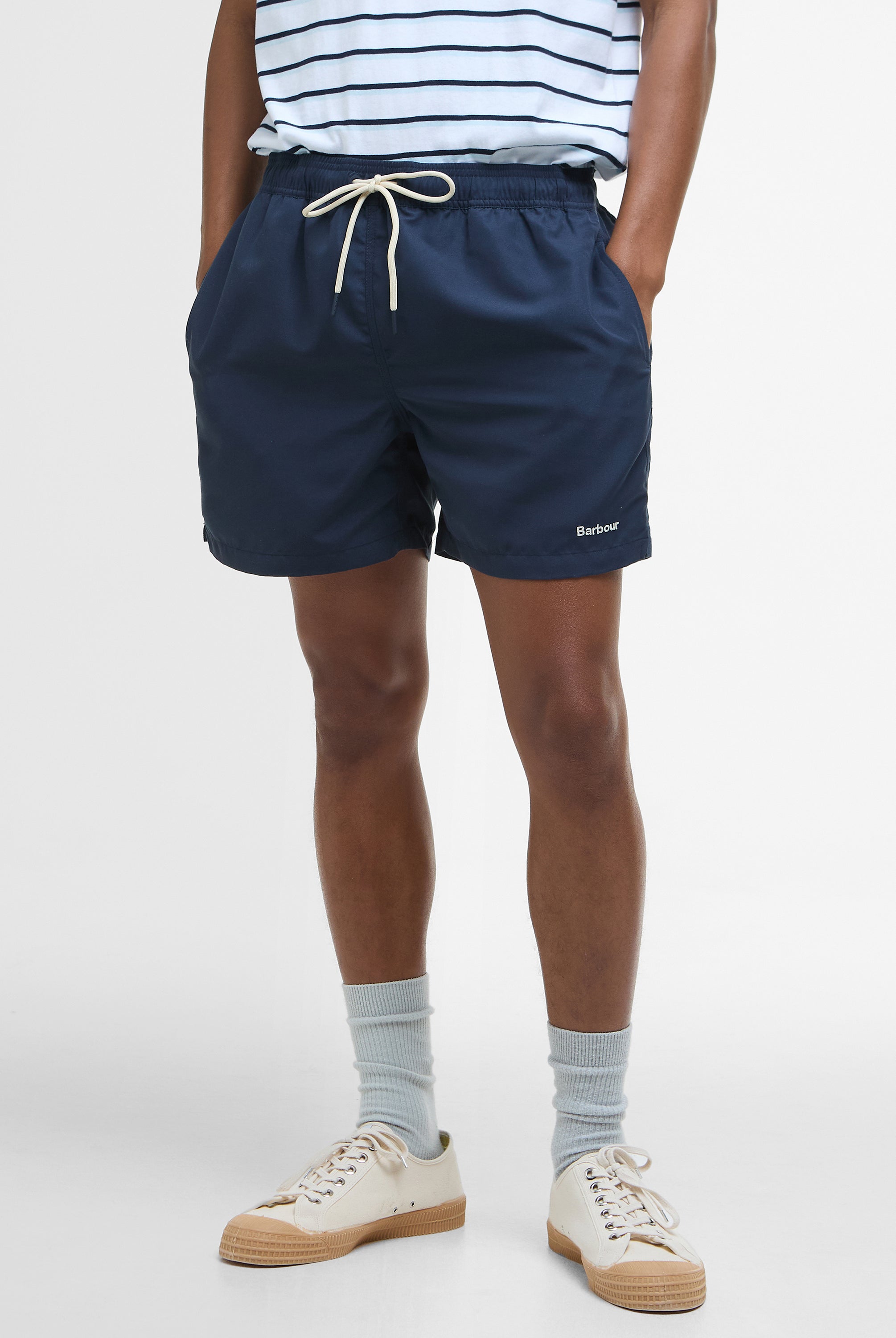 Barbour Navy Staple Logo 5" Swim Short #Colour_Navy