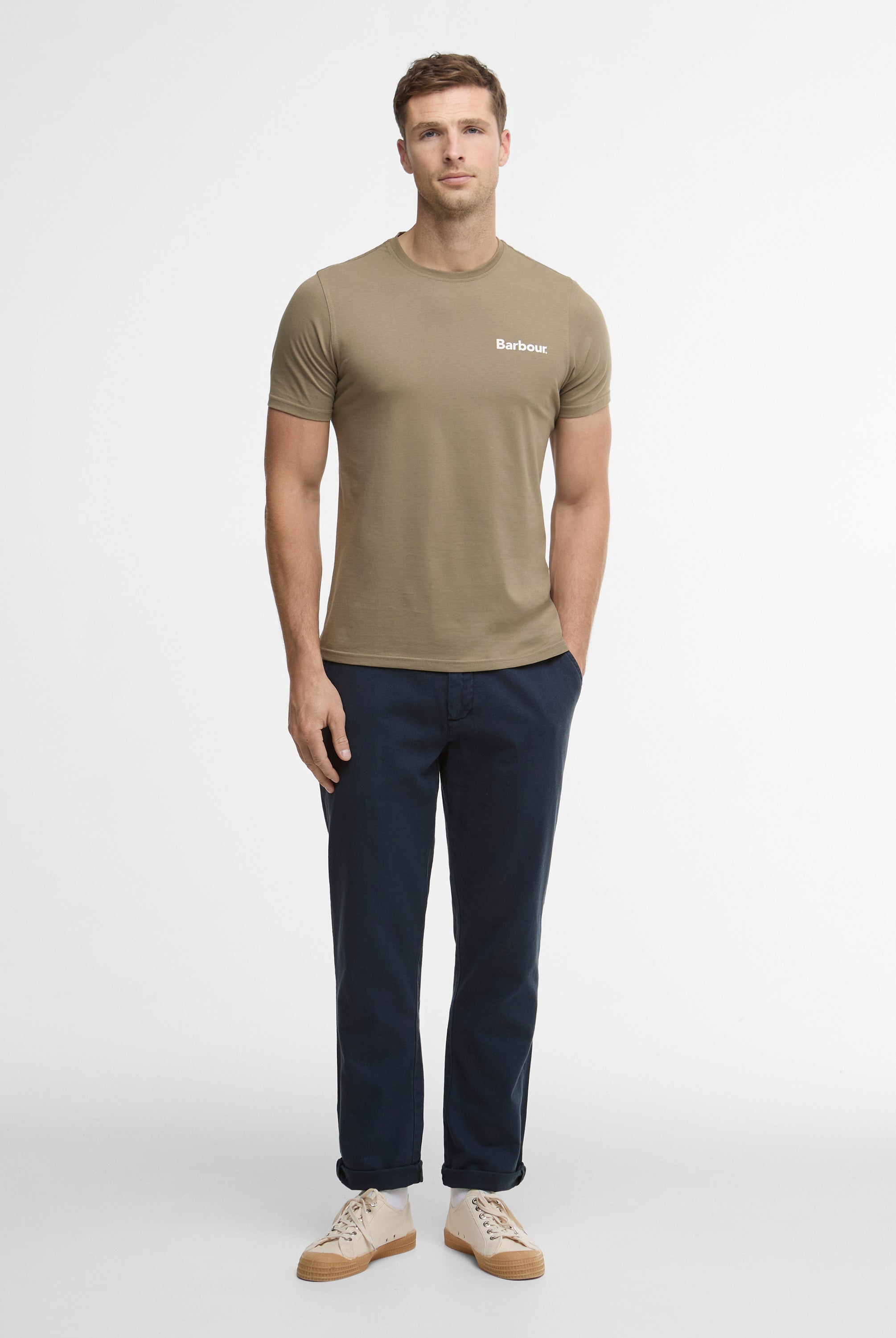 Barbour Navy Cotton Linen Tailored Trouser #Colour_Navy