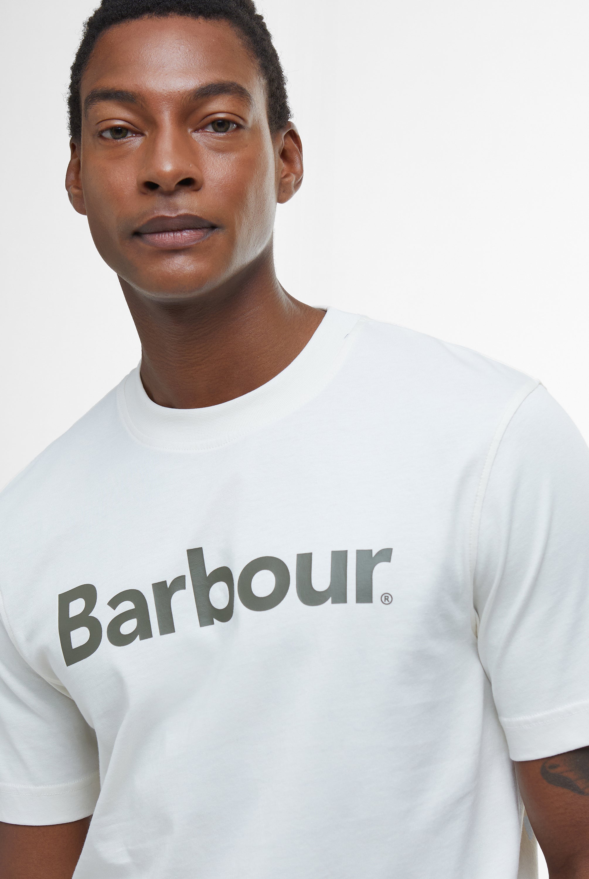 Barbour Antique White Logo Relaxed T-Shirt #Colour_Antique White