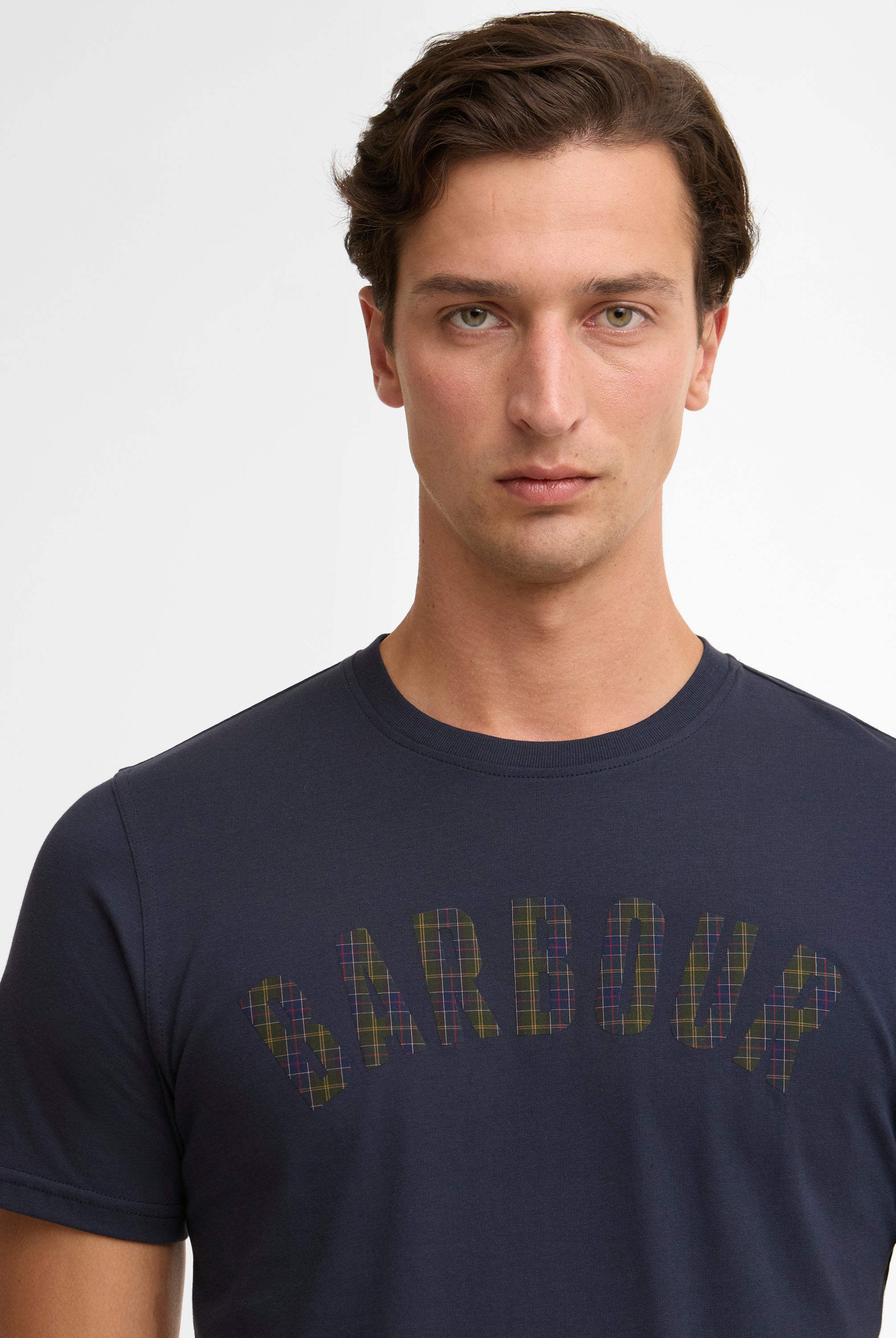 Barbour Navy Berwick Tartan T-Shirt #Colour_Navy