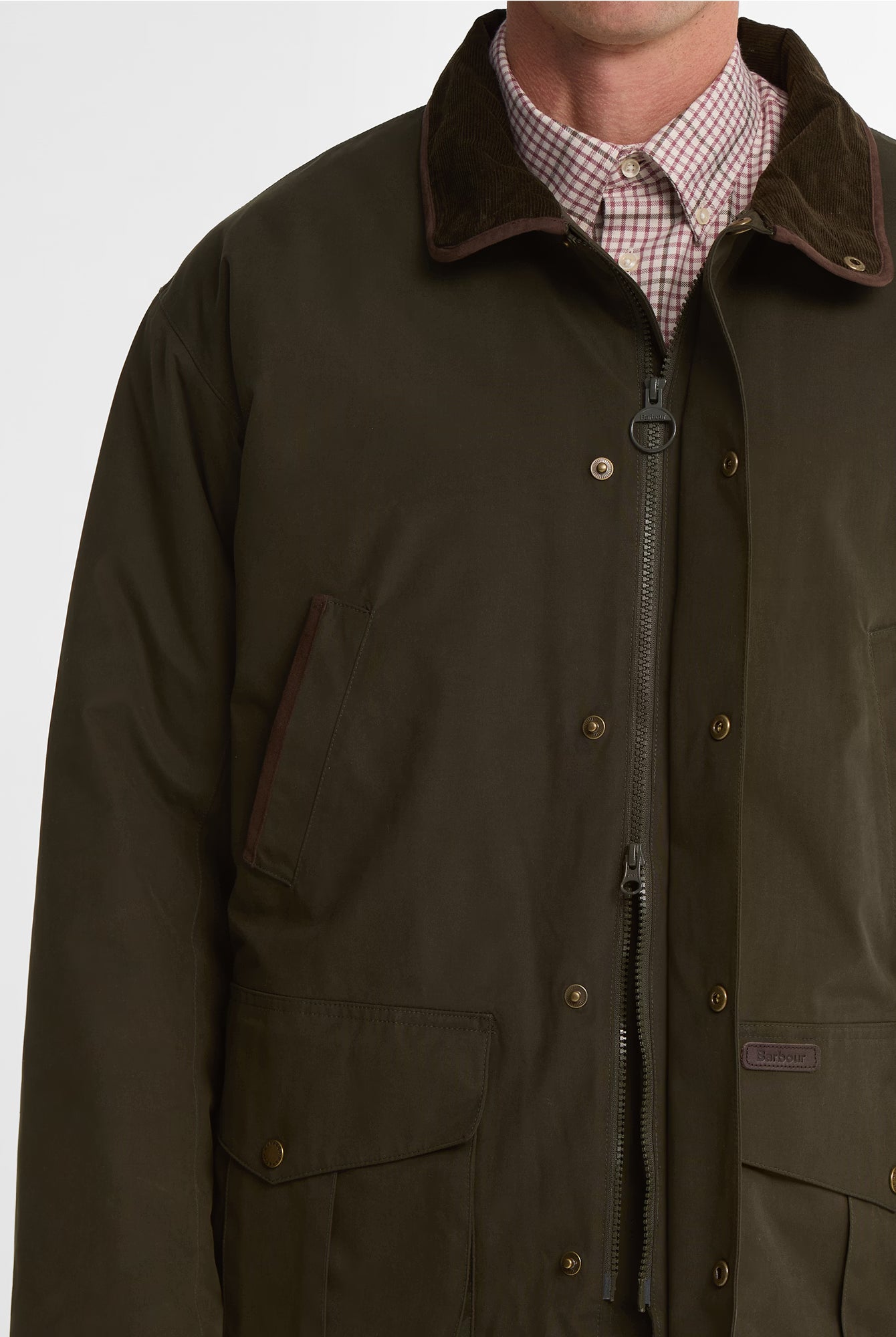 Barbour Broomfield Waterproof Jacket #Colour_Dark Olive