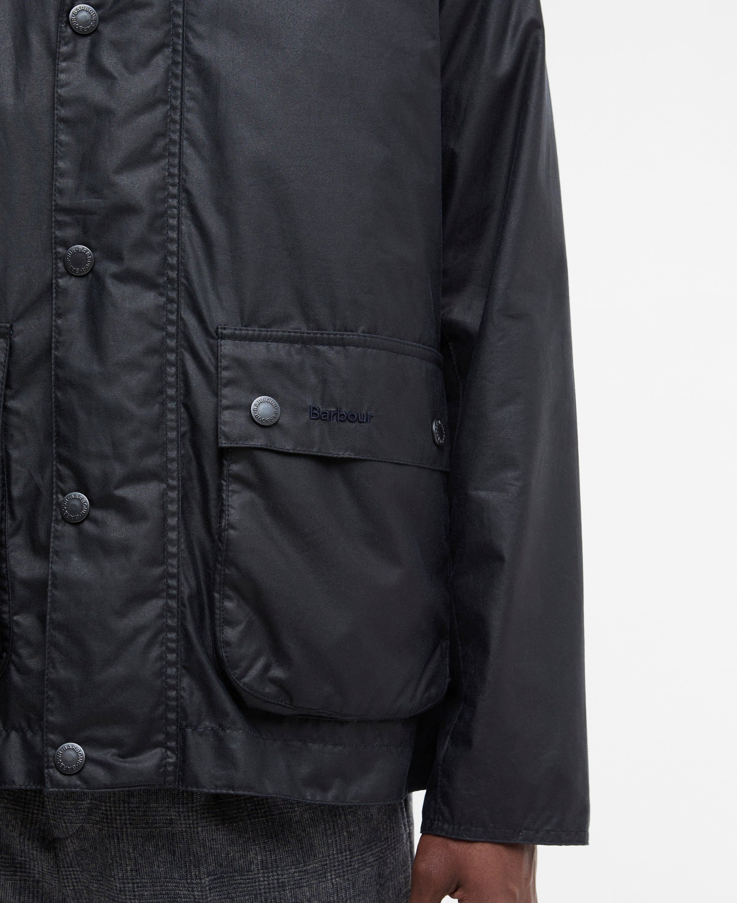 Barbour Royal Navy/Highland Loch Modern Bedale Wax Jacket #Colour_Royal Navy/Highland Loch