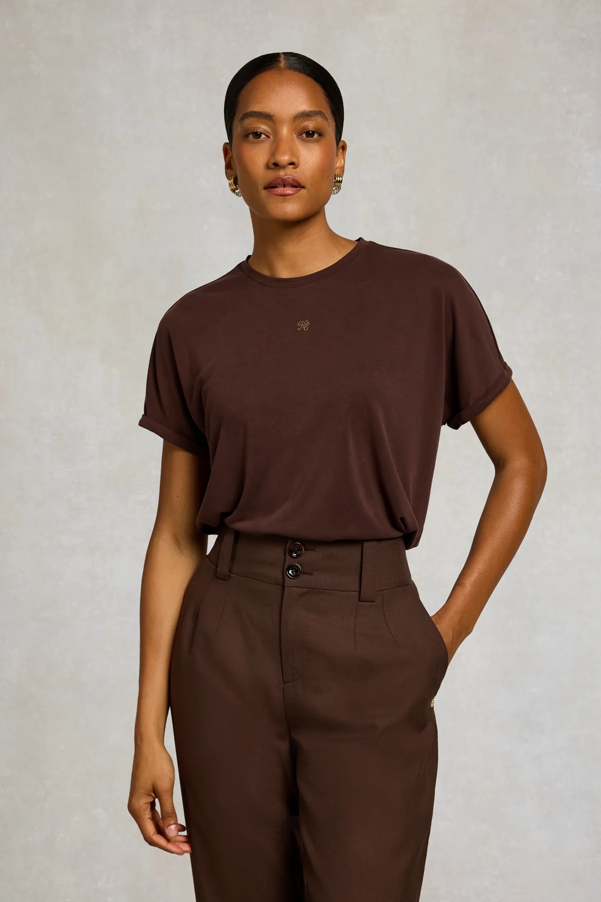 Holland Cooper Madison Tee #Colour_Chocolate