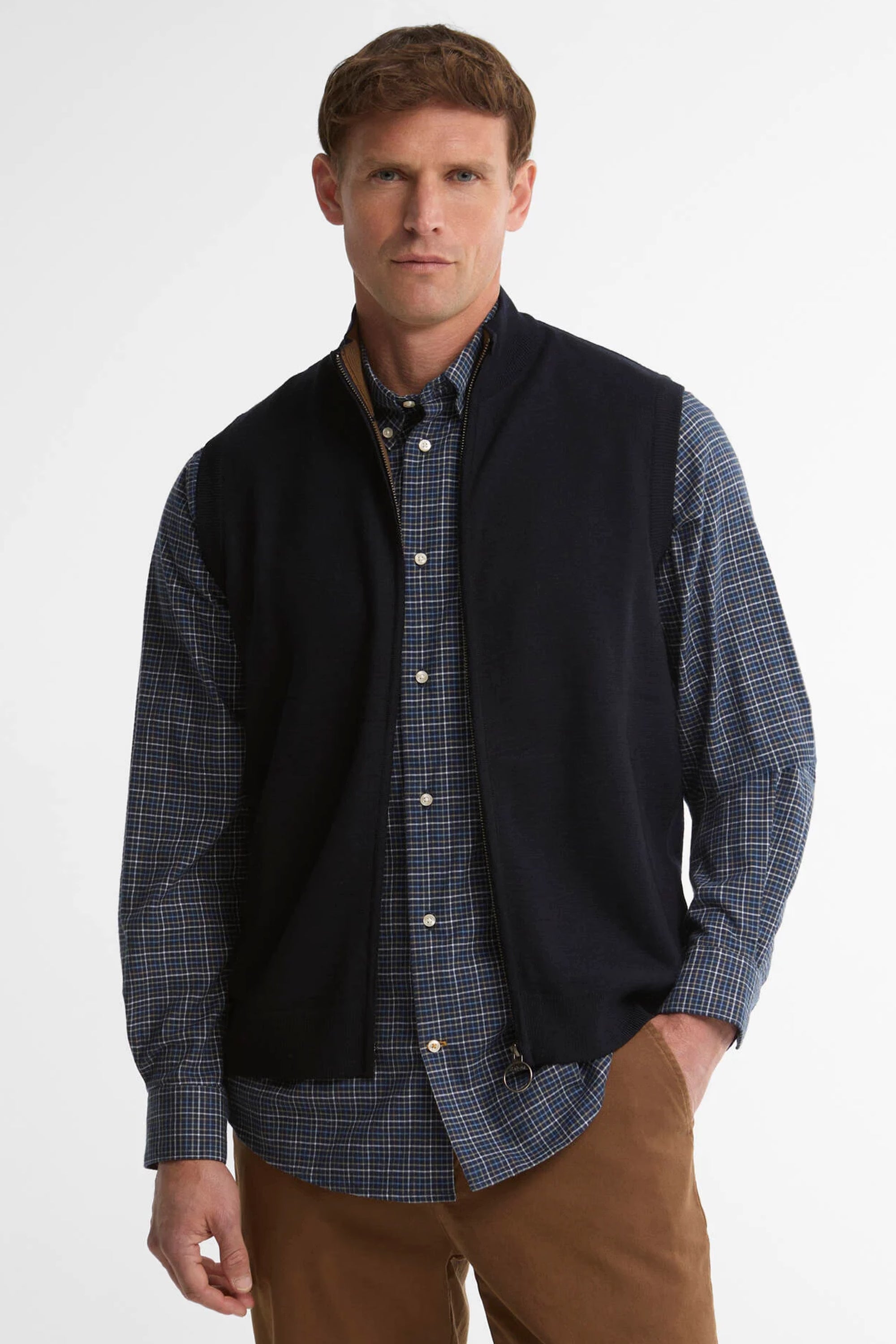 Barbour Marcus Knitted Gilet #Colour_Navy