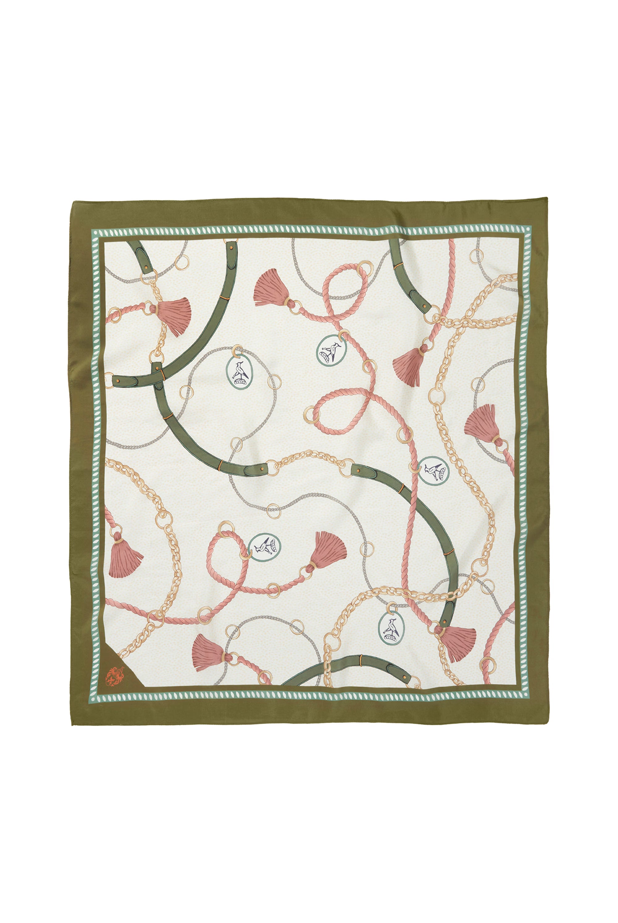Hicks and Brown Melford Mini Silk Scarf #Colour_Green