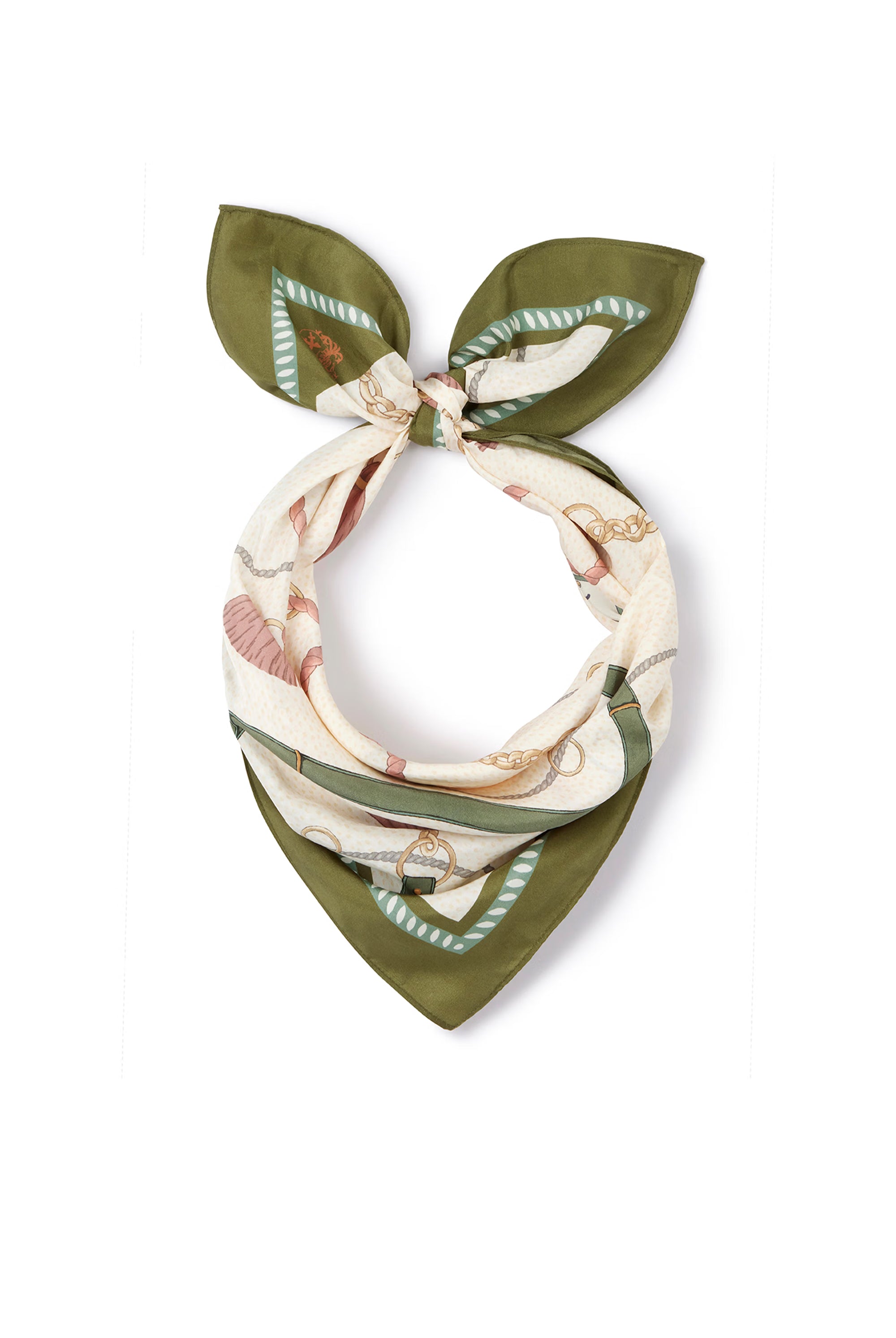 Hicks and Brown Melford Mini Silk Scarf #Colour_Green