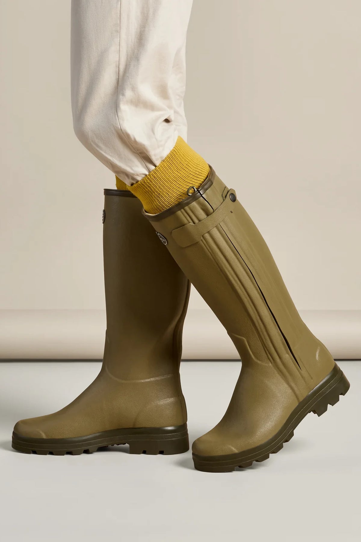 Le Chameau Men's Chasseur Leather Lined Wellington Boot #Colour_Vert Vierzon