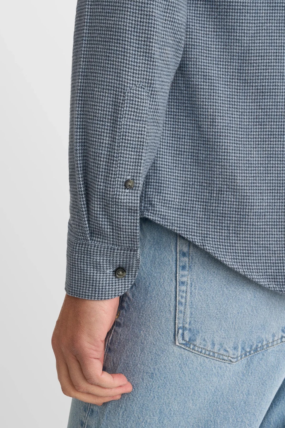 Houndstooth Check Flannel Shirt