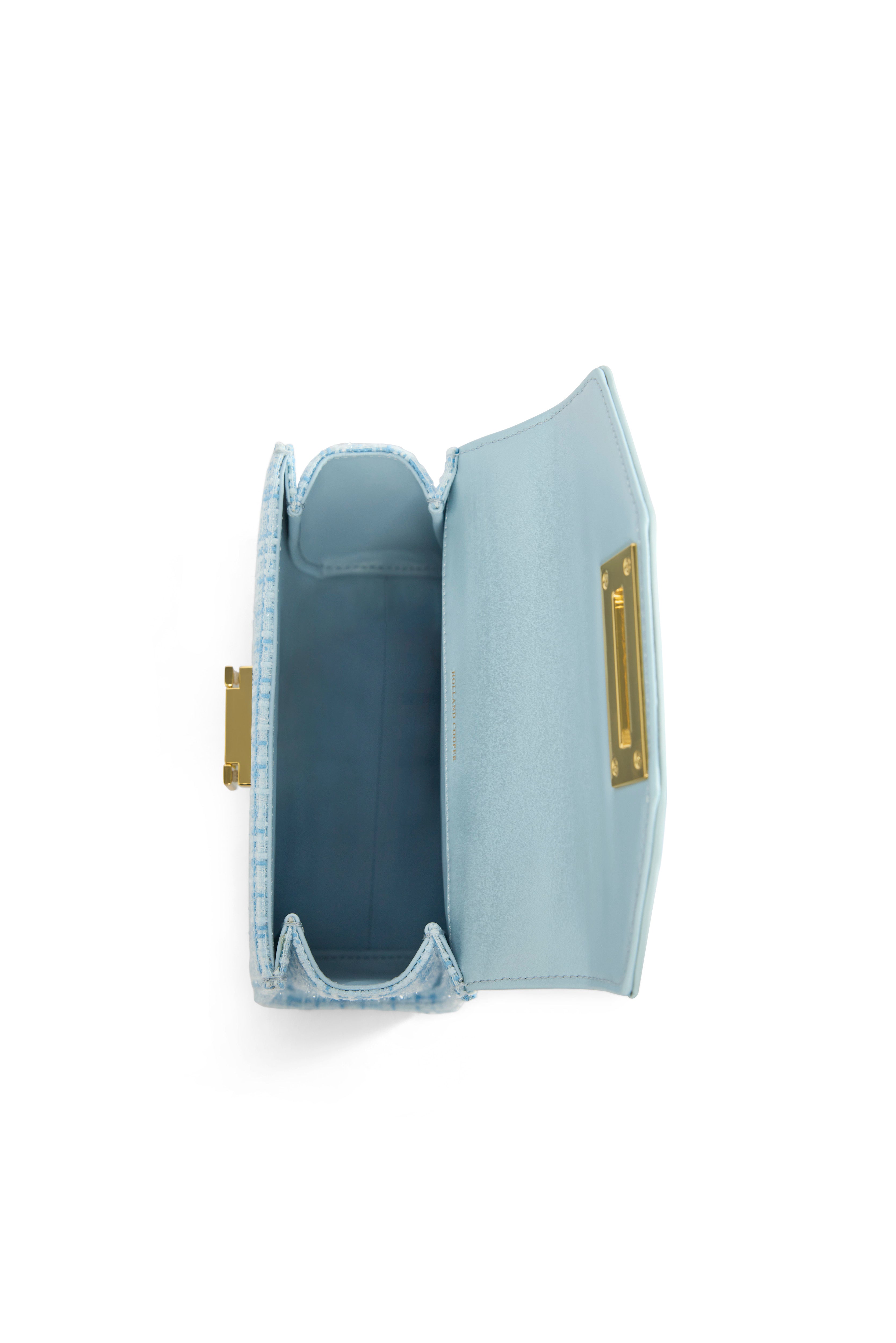 Holland Cooper Ice Blue Boucle Mini Cheltenham Bag #Colour_Ice Blue Boucle
