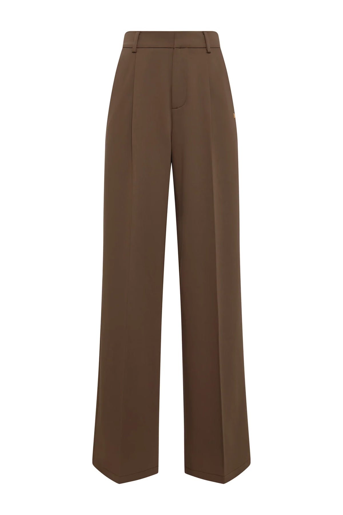 Holland Cooper Pleated Wide Leg Trouser #Colour_Mocha
