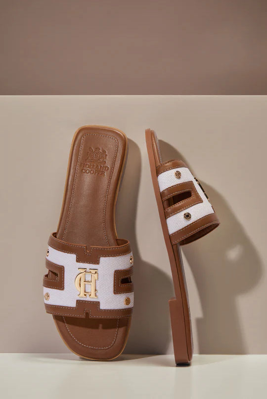 Holland Cooper Monogram Slides #Colour_Natural Tan