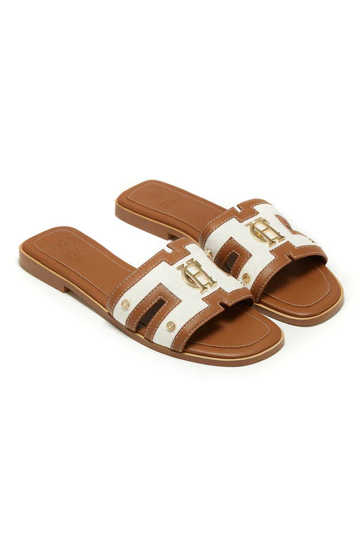 Holland Cooper Monogram Slides #Colour_Natural Tan