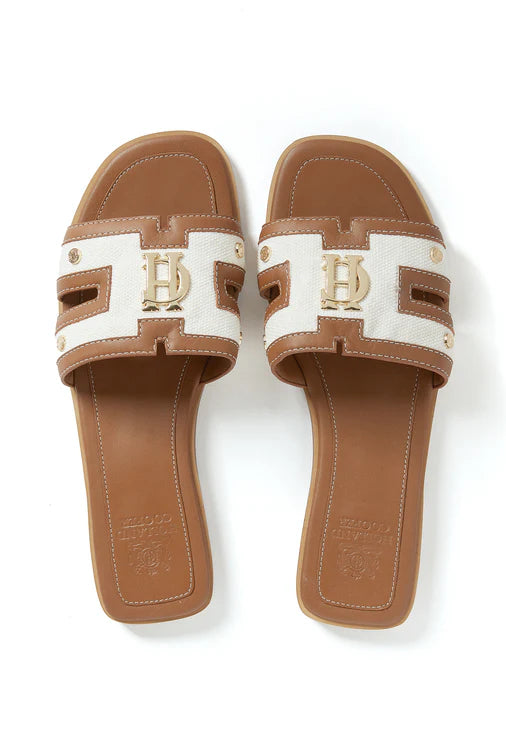 Holland Cooper Monogram Slides #Colour_Natural Tan
