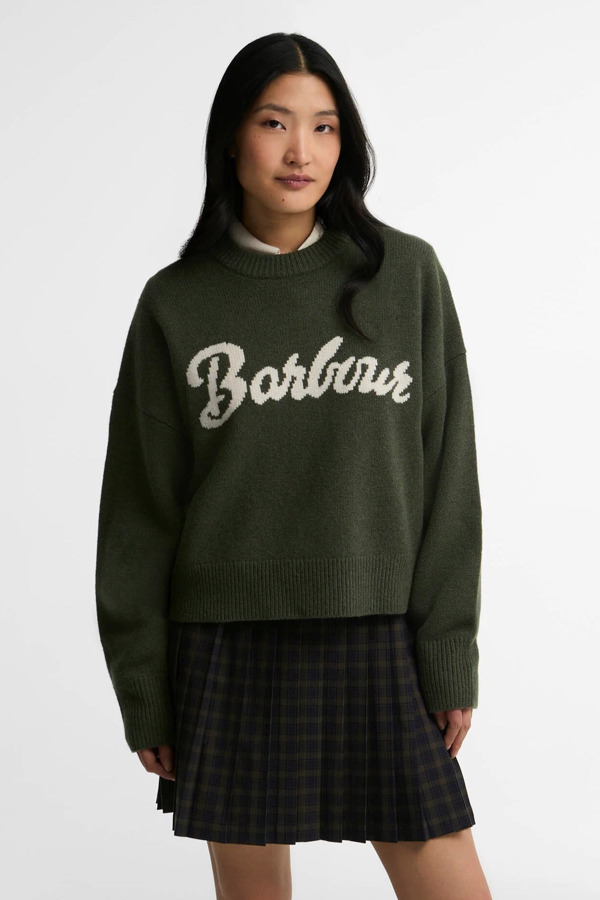 Barbour Ivybridge Knitted Jumper #Colour_Olive