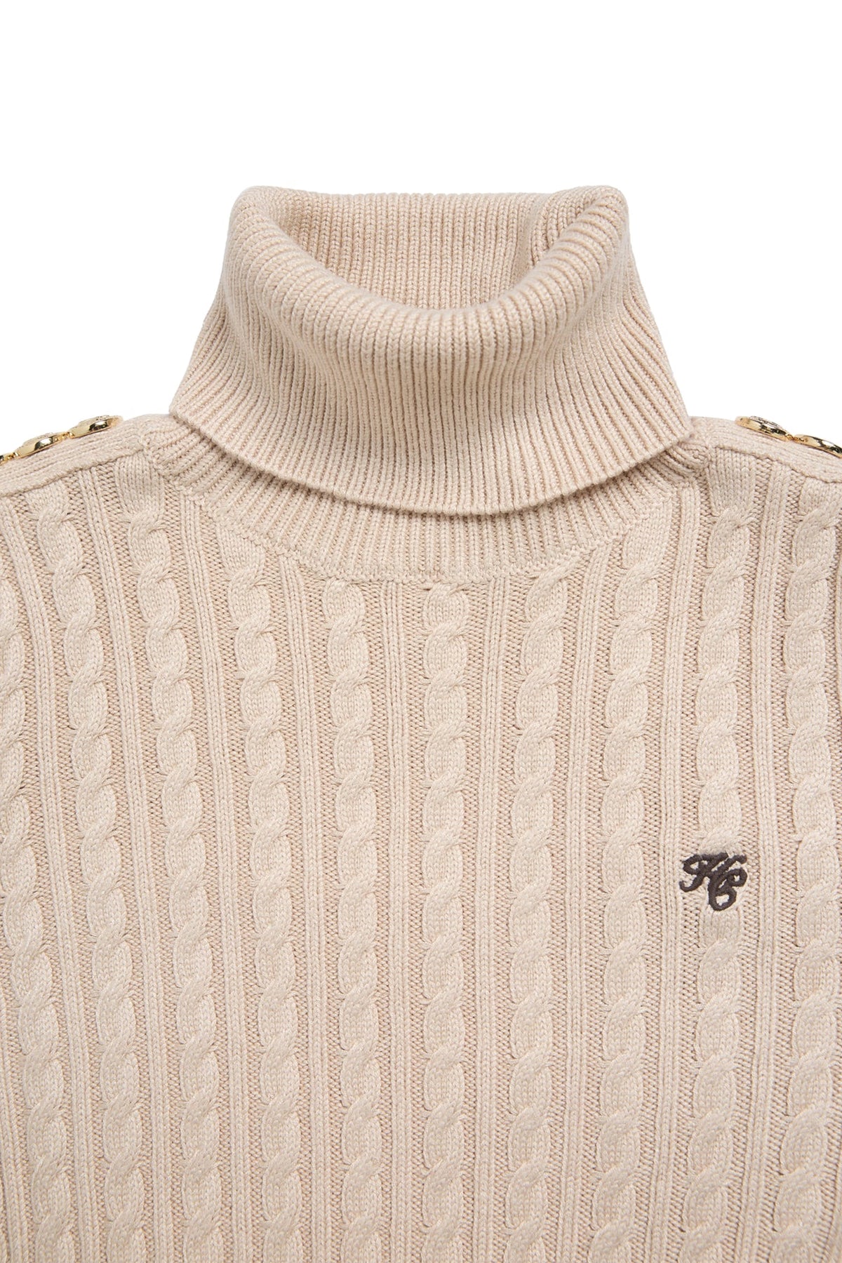 Holland Cooper Seattle Roll Neck Cable Knit #Colour_Oatmeal