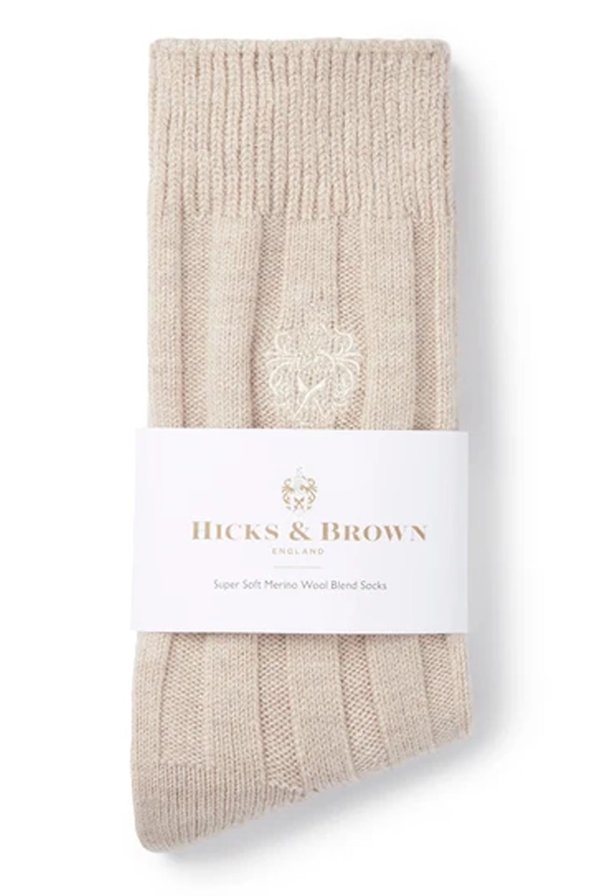 Hicks and Brown Ladies Merino Blend Socks #Colour_Oatmeal