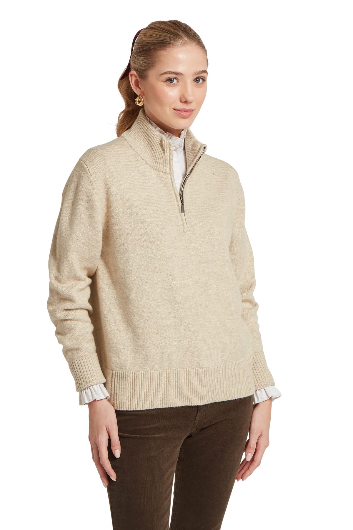 Schoffel Thoralby 1/4 Zip Jumper #Colour_Oatmeal