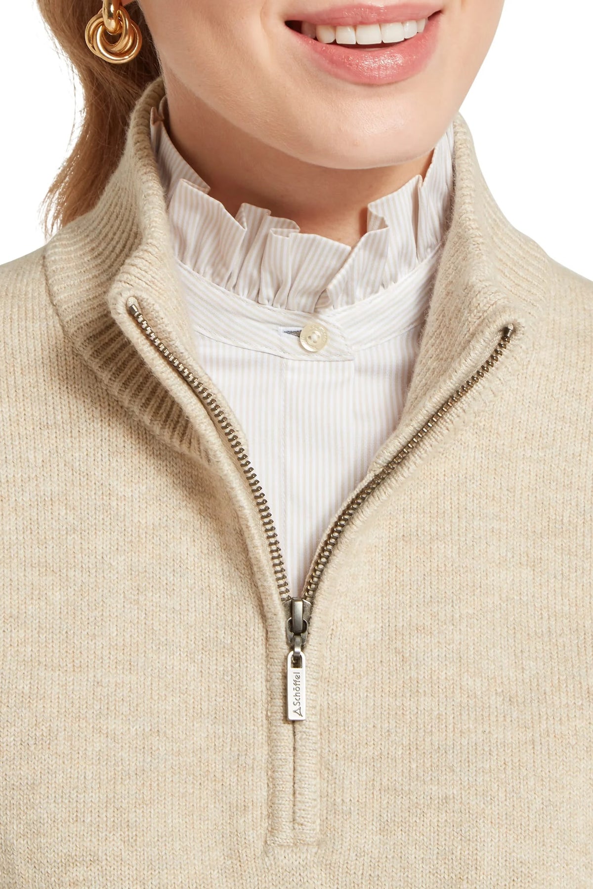 Schoffel Thoralby 1/4 Zip Jumper #Colour_Oatmeal