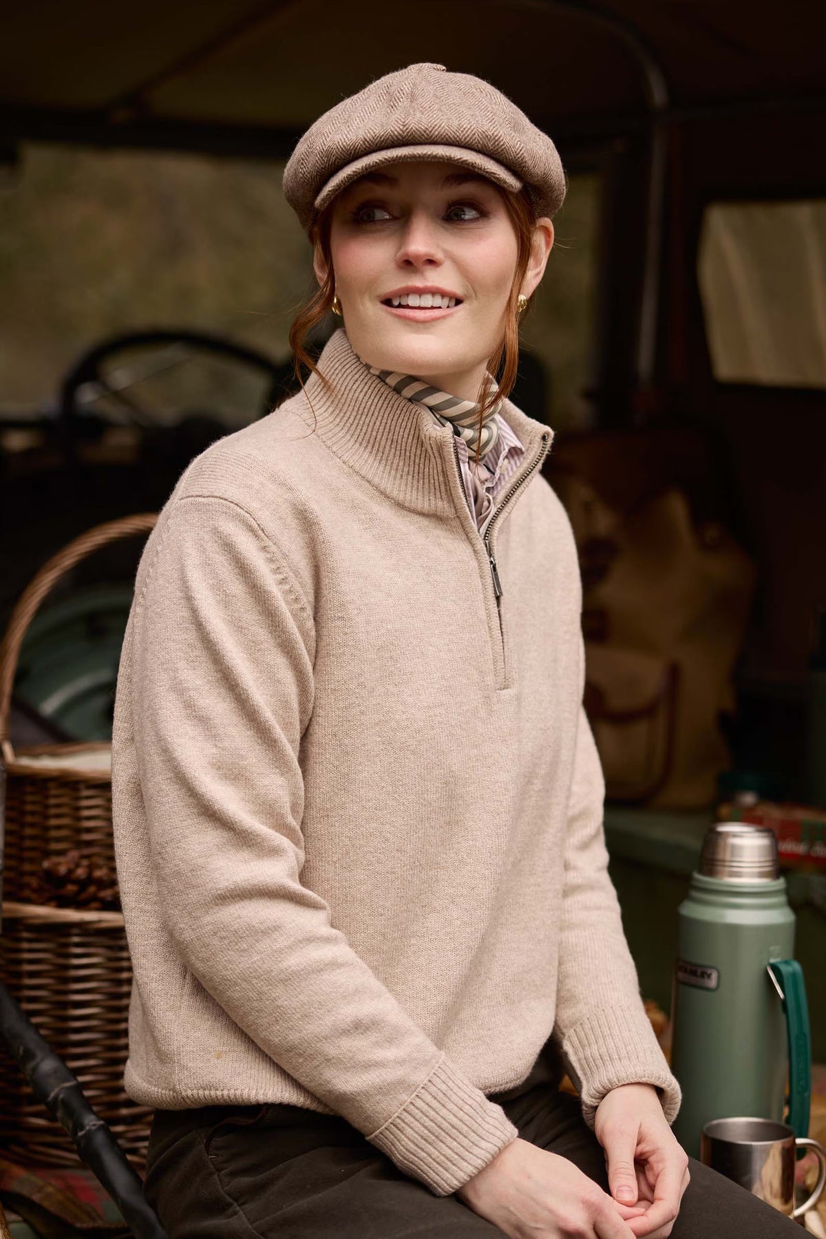 Schoffel Thoralby 1/4 Zip Jumper #Colour_Oatmeal