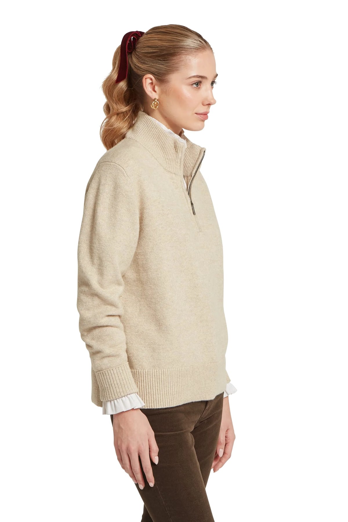 Schoffel Thoralby 1/4 Zip Jumper #Colour_Oatmeal